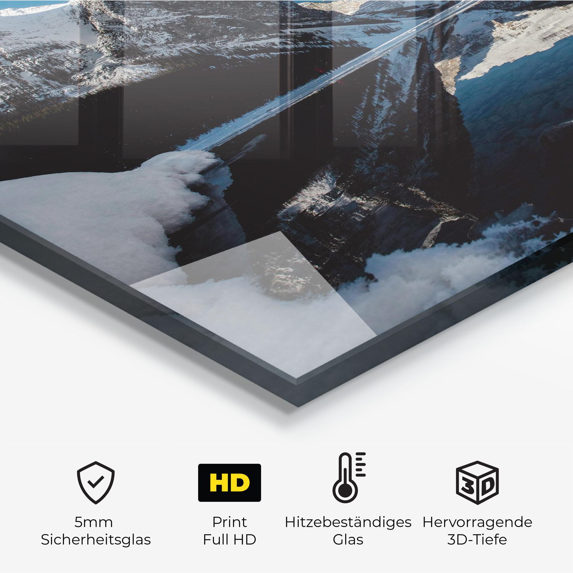 Küchenrückwand Glas Snow Pretty View mockup 2