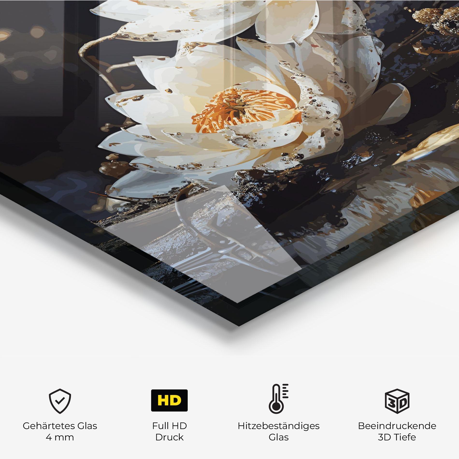 Küchenrückwand Glas Beautiful White Nature mockup 2