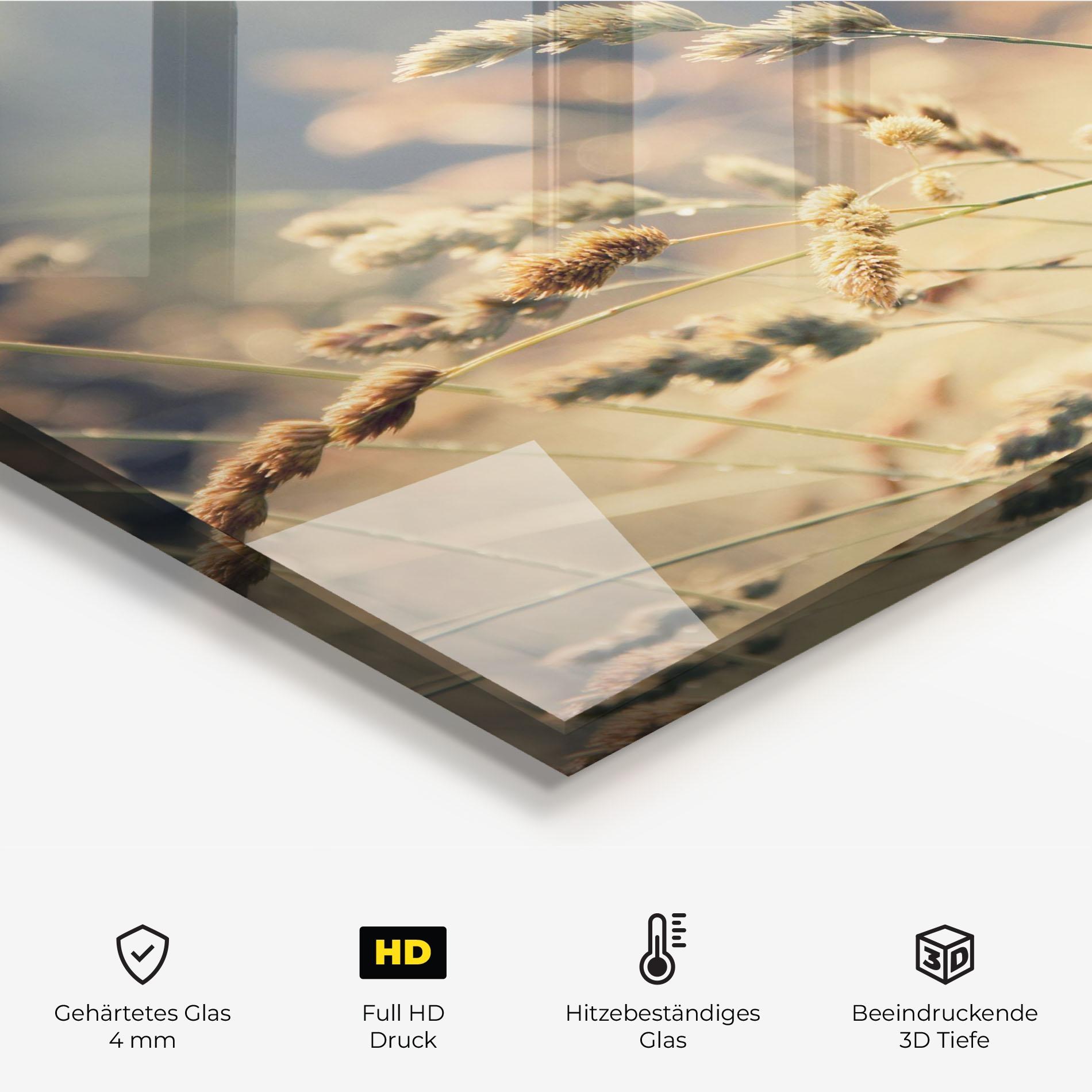 Küchenrückwand Glas Cream Nature Plants mockup 2