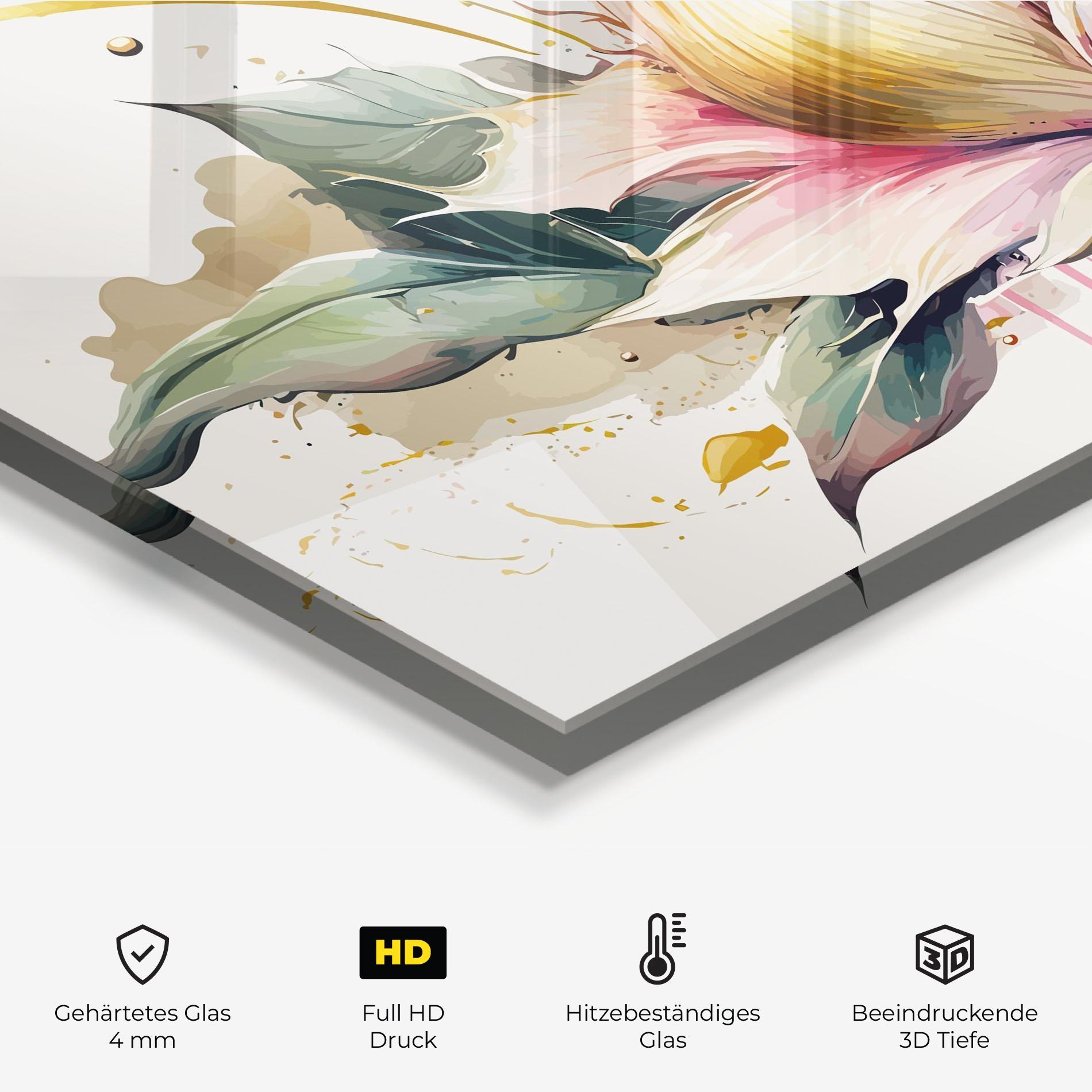 Küchenrückwand Glas Cream Pink Nature mockup 2