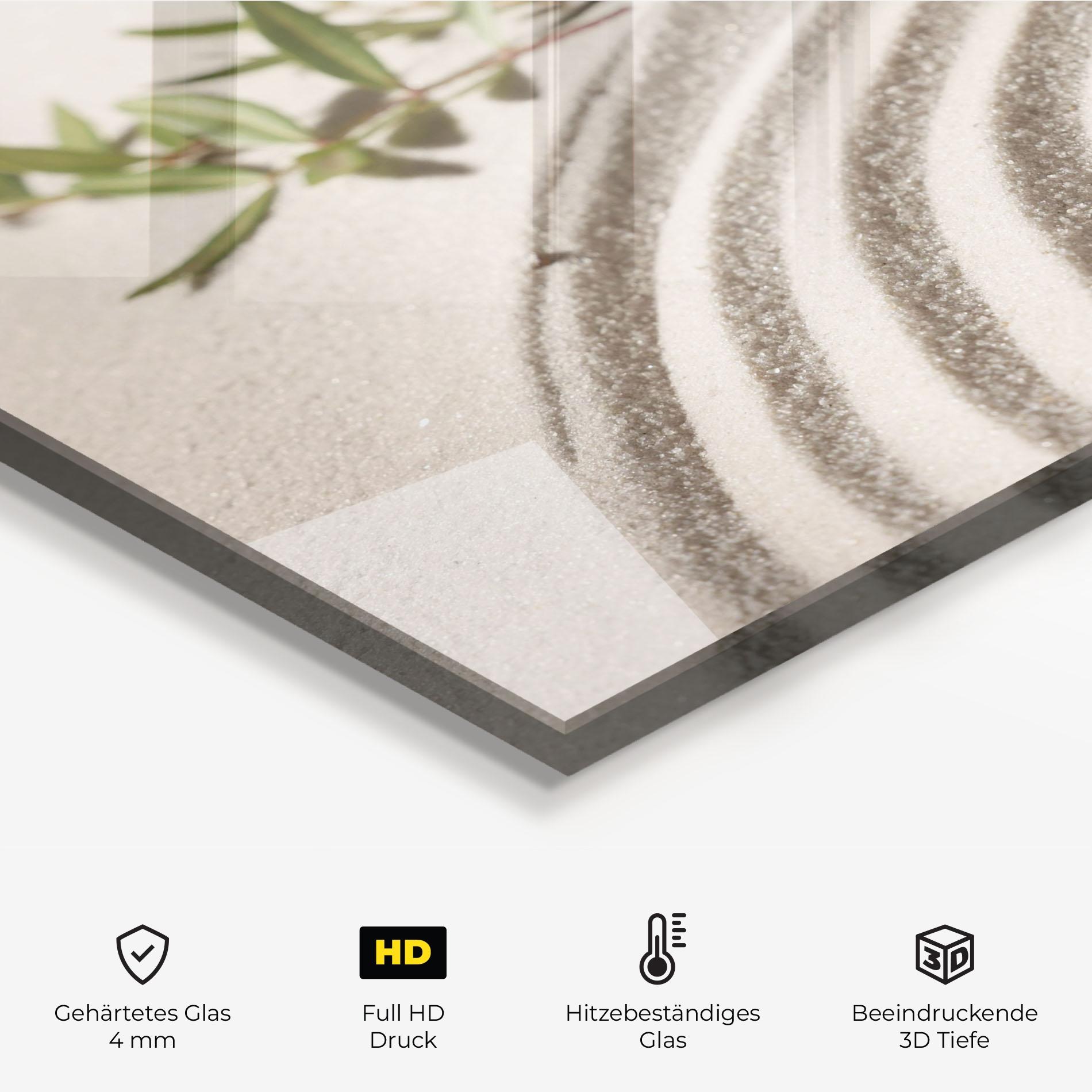 Küchenrückwand Glas Cream Zen Garden mockup 2
