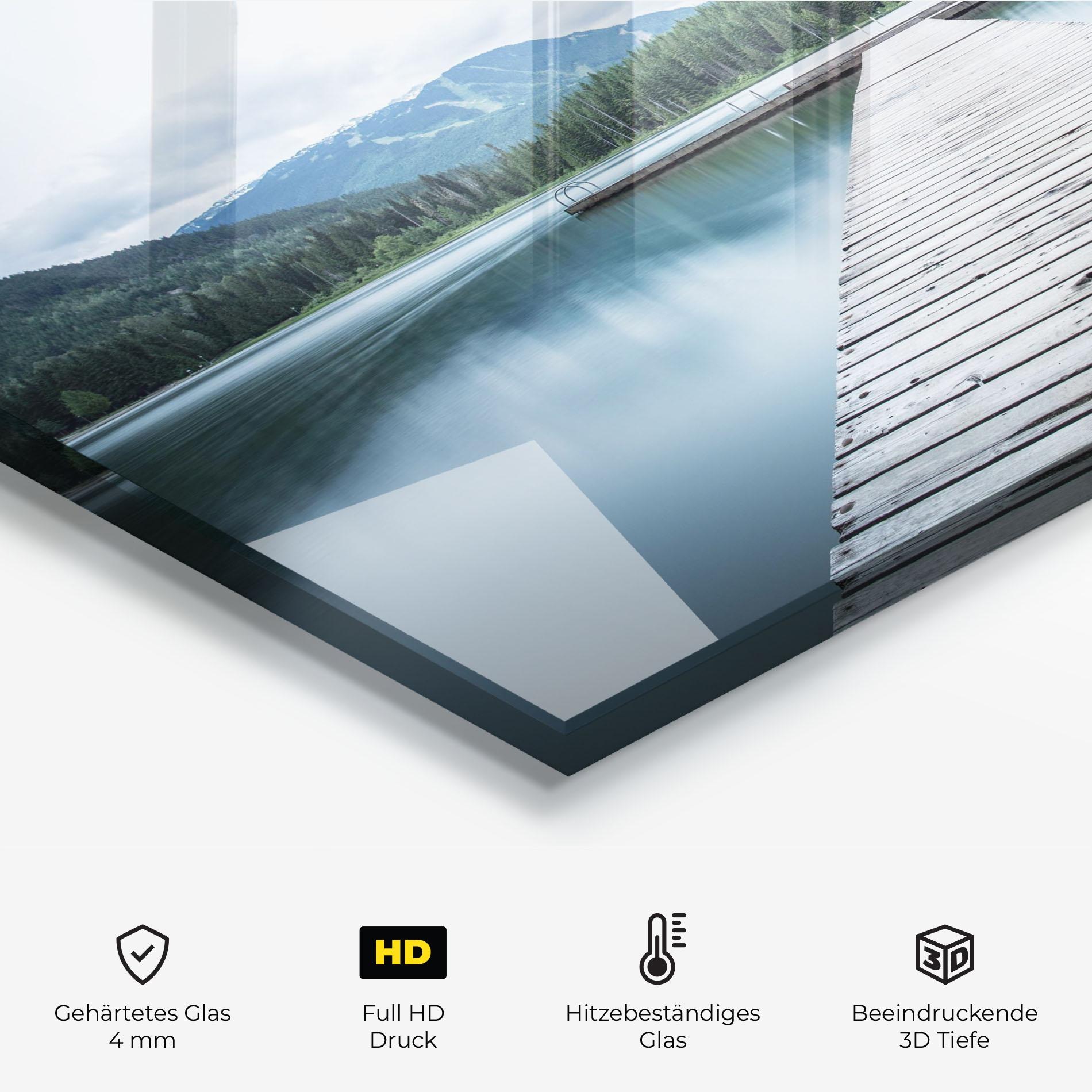 Küchenrückwand Glas Lake Bridge View mockup 2