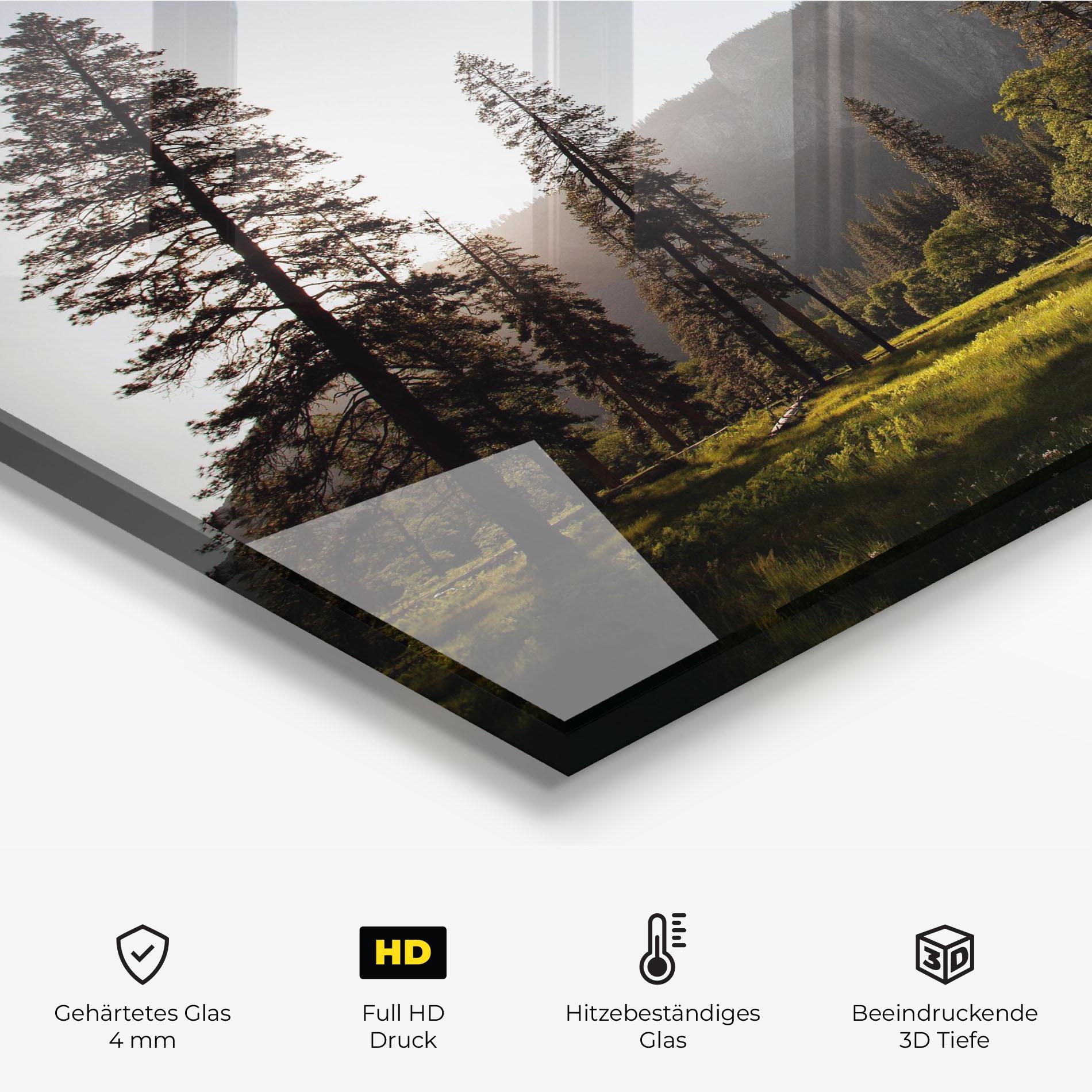 Küchenrückwand Glas Mountain Relaxing View mockup 2