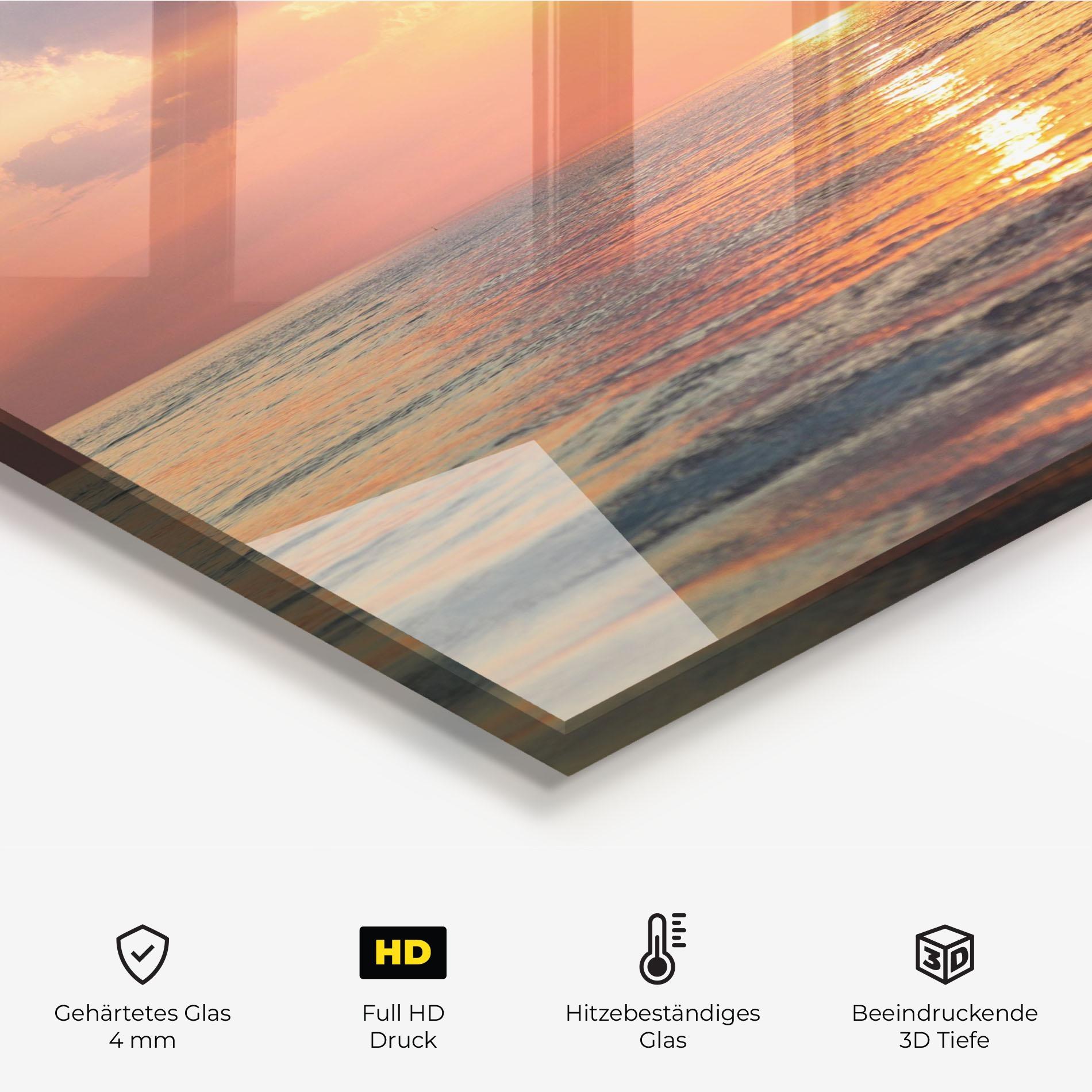 Küchenrückwand Glas Orange Sunrise Cloud mockup 2