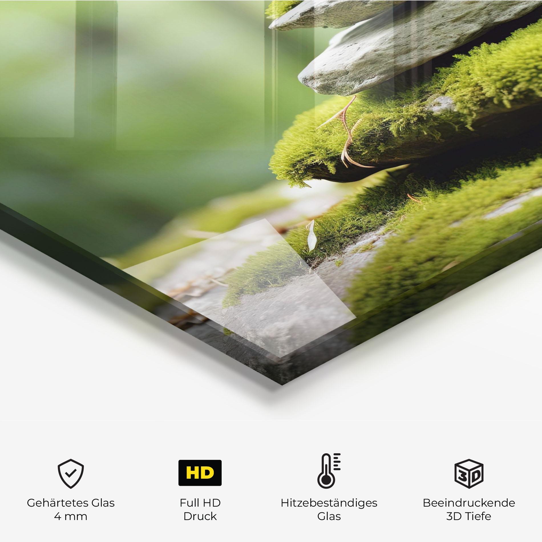 Küchenrückwand Glas Pile Gray Rock mockup 2