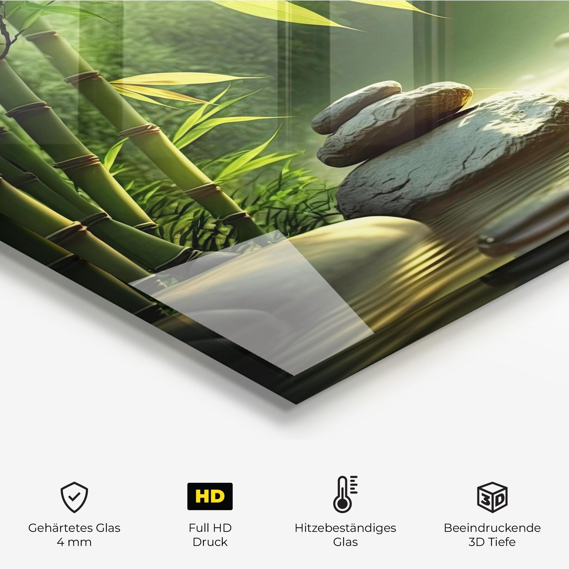 Küchenrückwand Glas Relaxing Spa Nature mockup 2