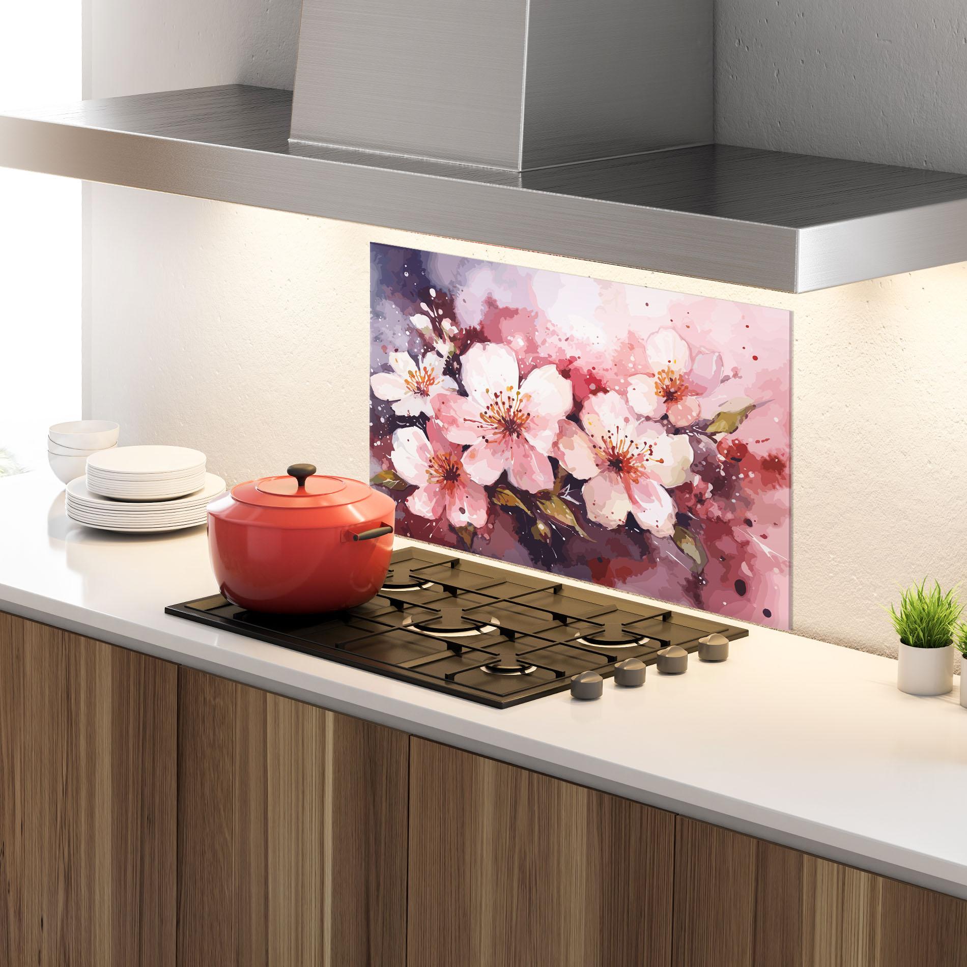 Küchenrückwand Glas Beautiful Nature Art mockup 4