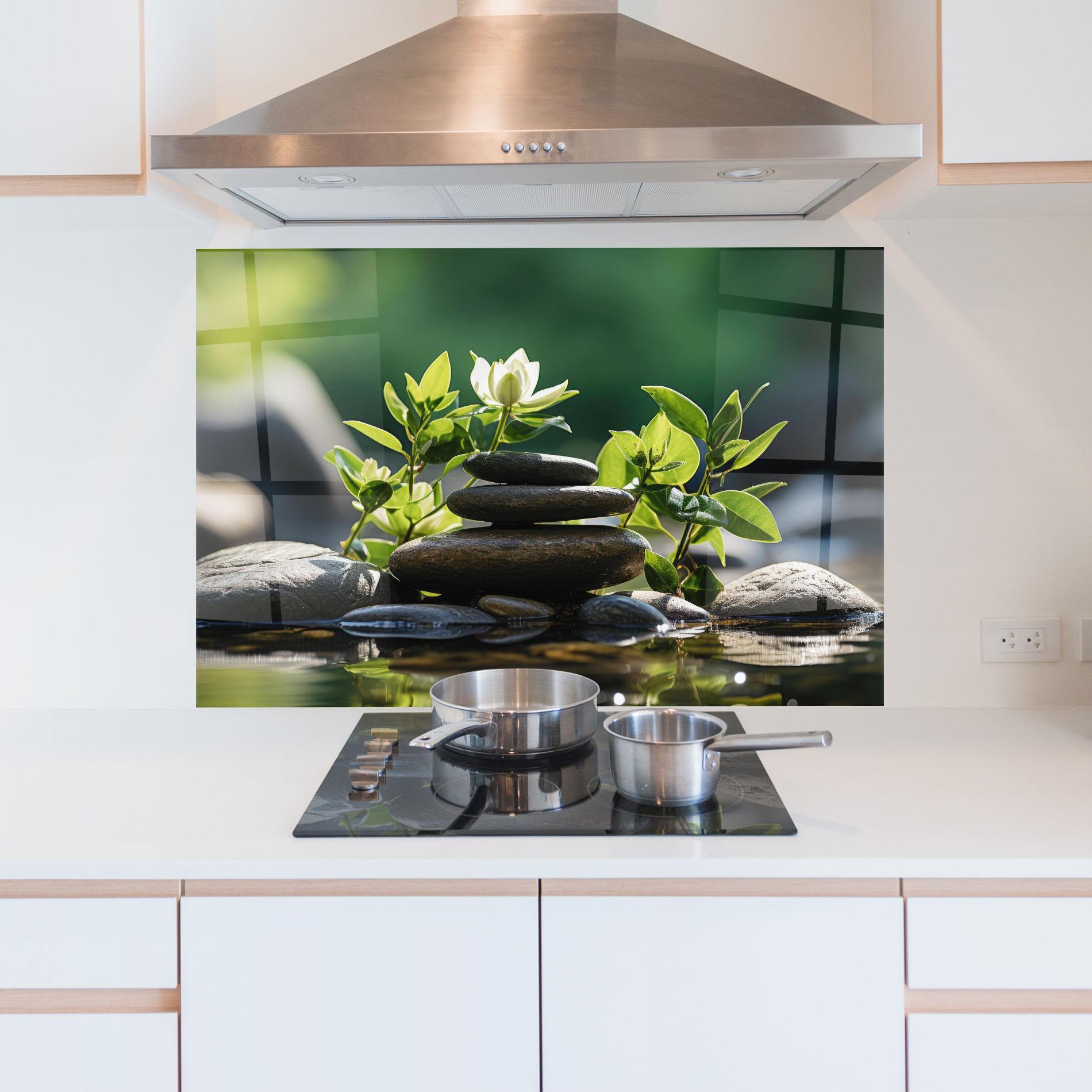 Küchenrückwand Glas Cinematic Stones mockup 5