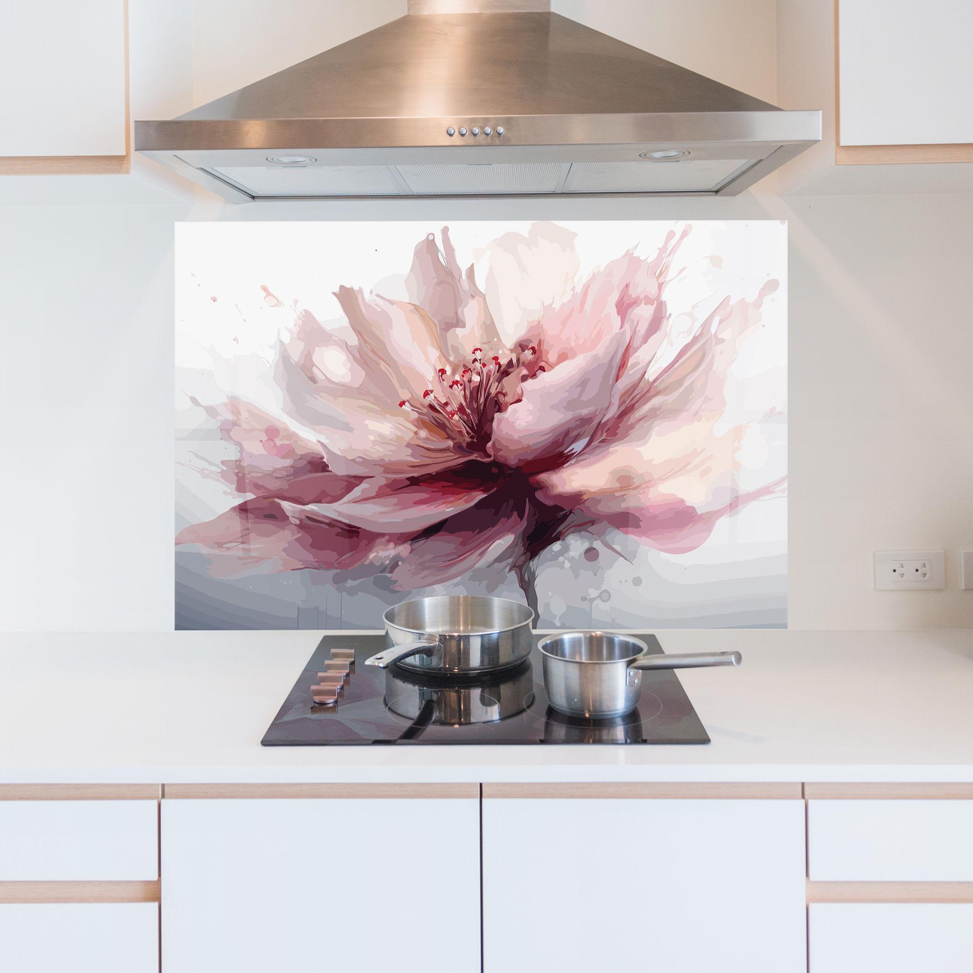 Küchenrückwand Glas Meditation Flower mockup 5