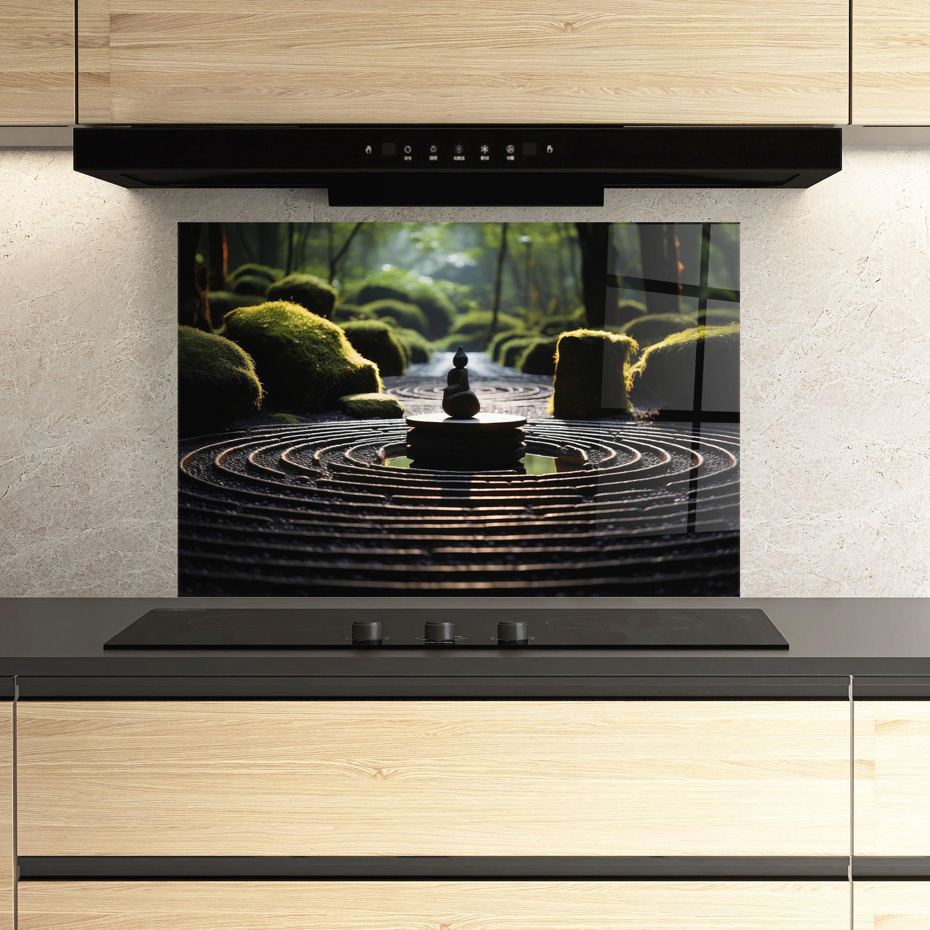 Küchenrückwand Glas Beautiful Zen Garden mockup 3