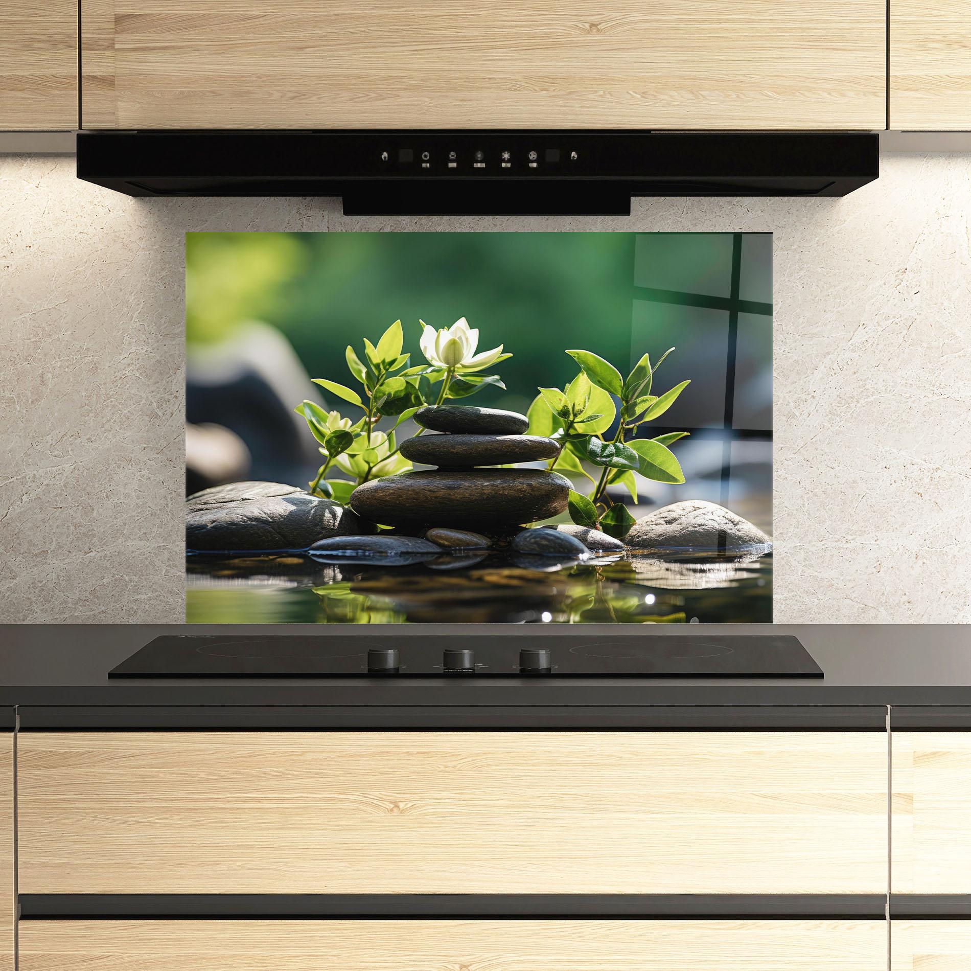 Küchenrückwand Glas Cinematic Stones mockup 3