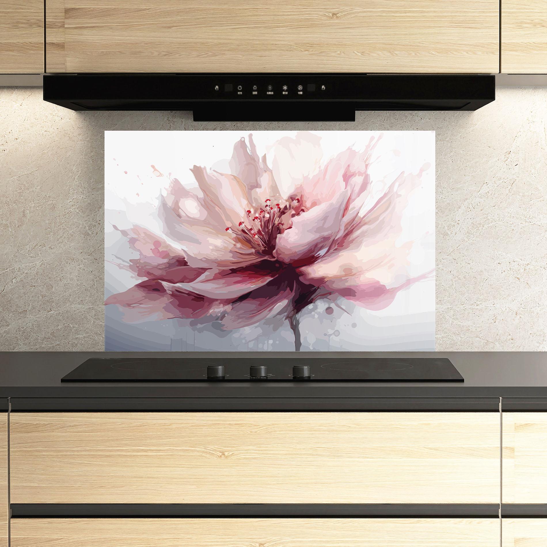 Küchenrückwand Glas Meditation Flower mockup 3