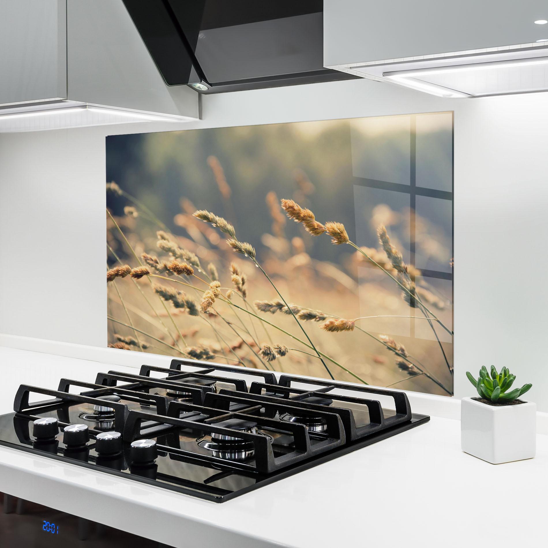 Küchenrückwand Glas Cream Nature Plants mockup 6