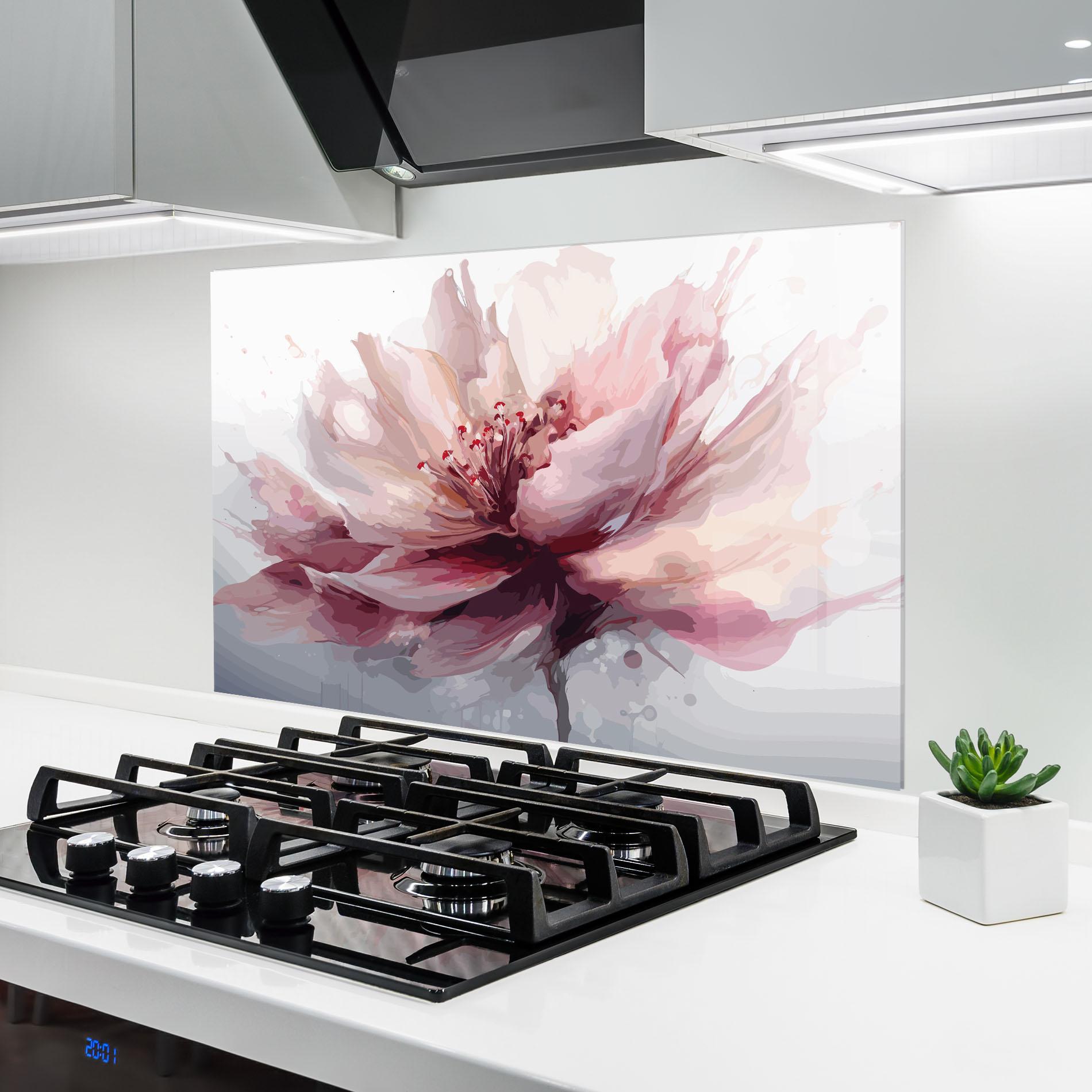 Küchenrückwand Glas Meditation Flower mockup 6