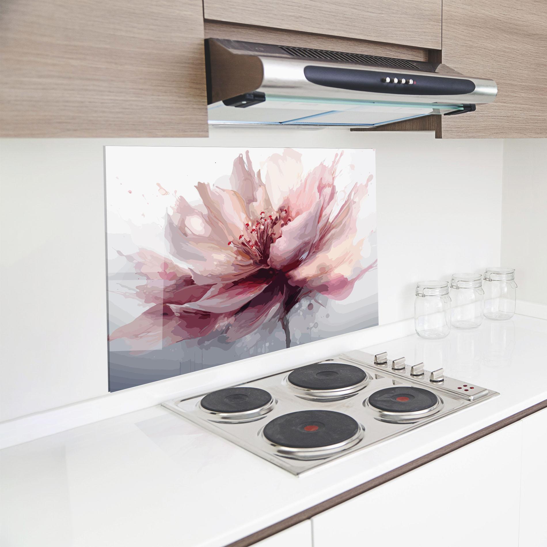 Küchenrückwand Glas Meditation Flower mockup 8