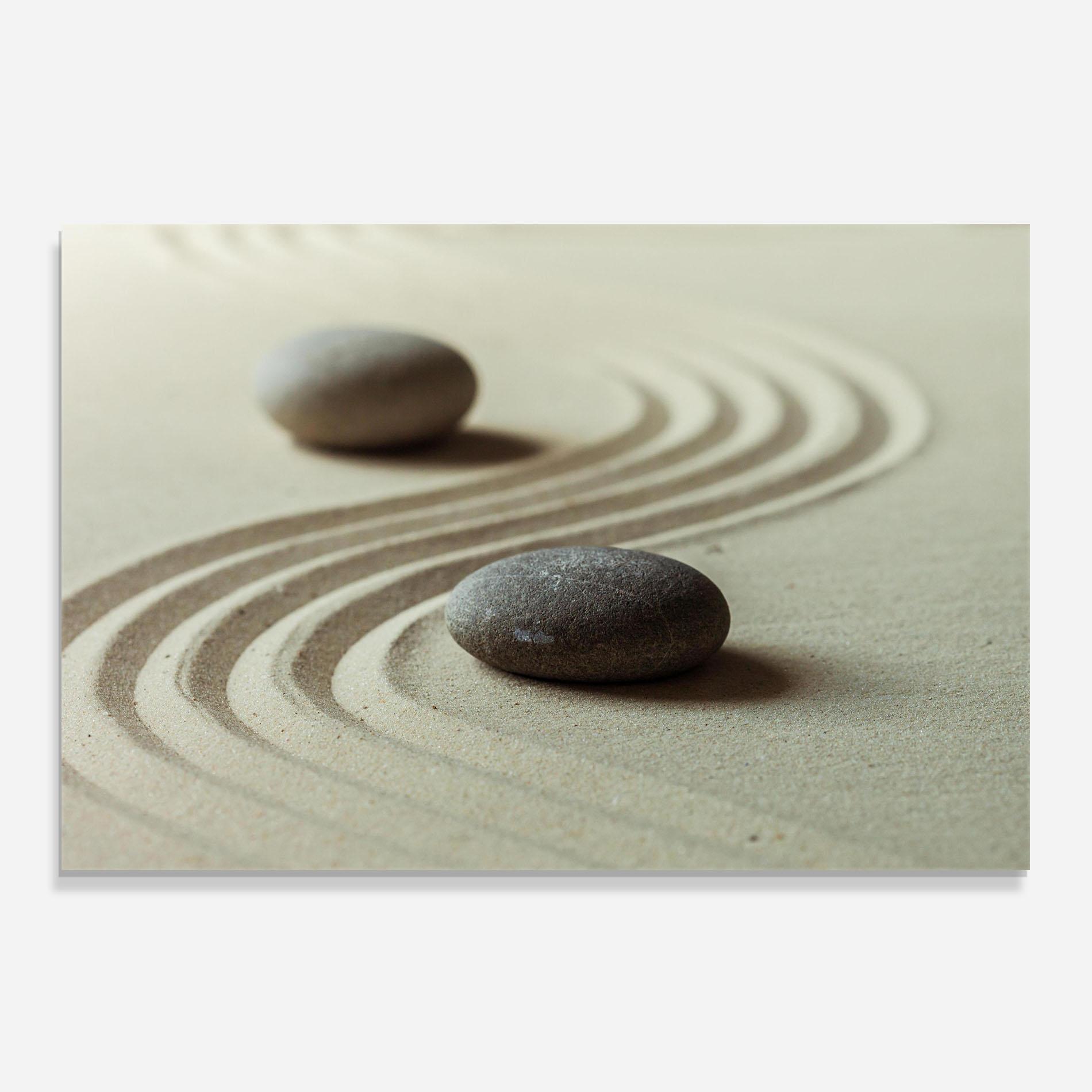 Küchenrückwand Glas Cream Sand Stones mockup 0