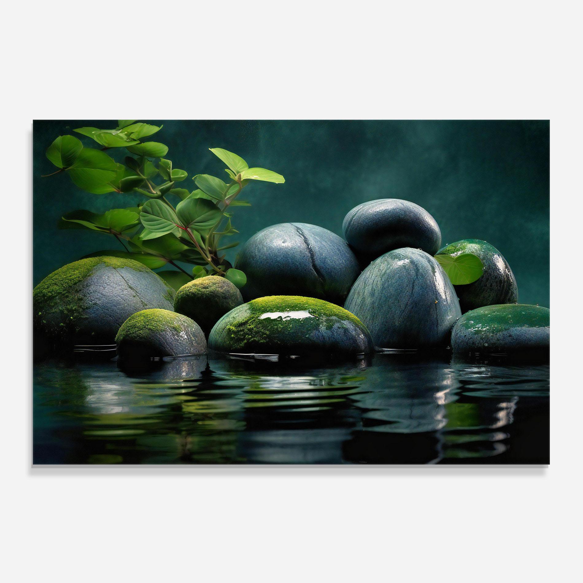 Küchenrückwand Glas Green Stone Nature mockup 0