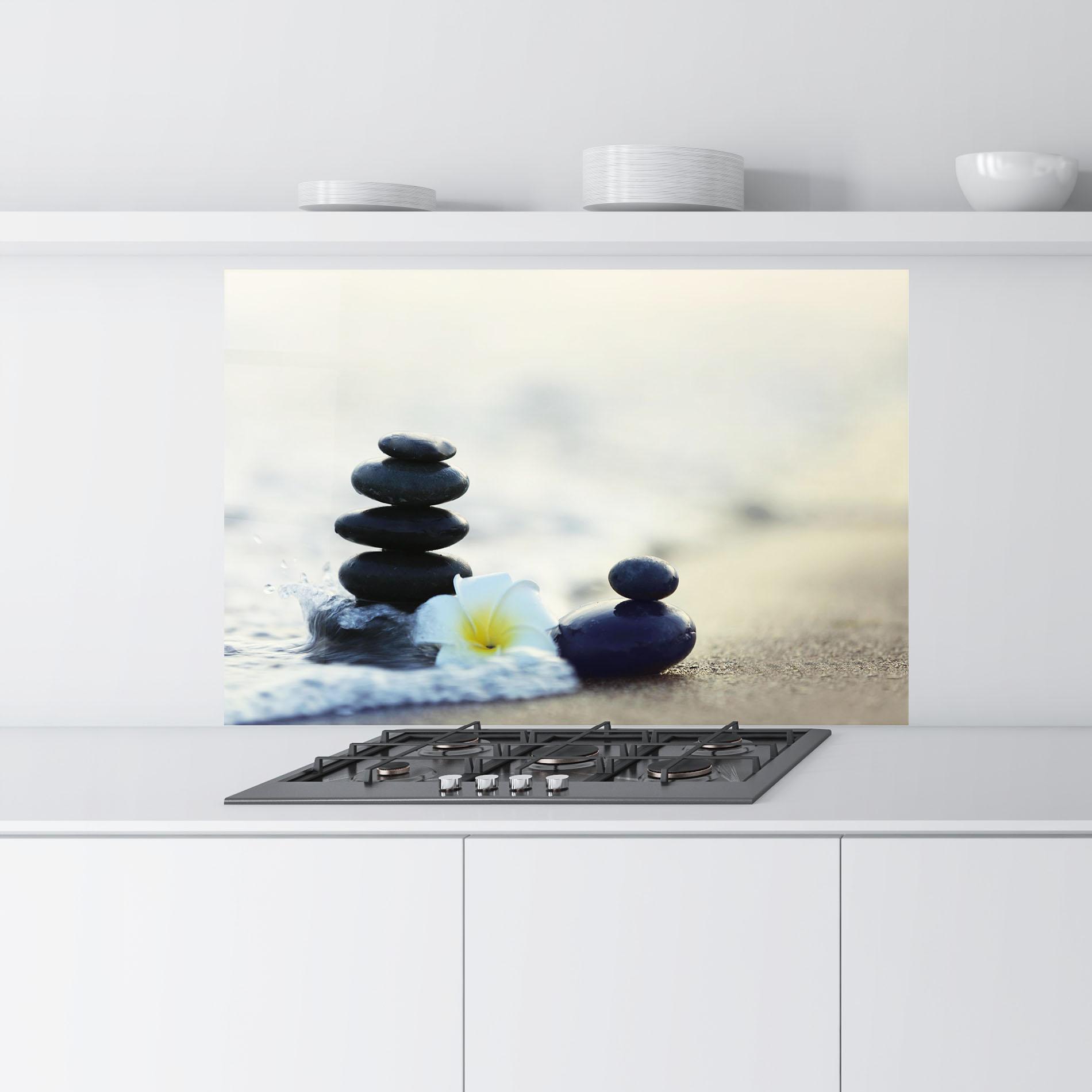 Küchenrückwand Glas Flower Sea Flower mockup 9