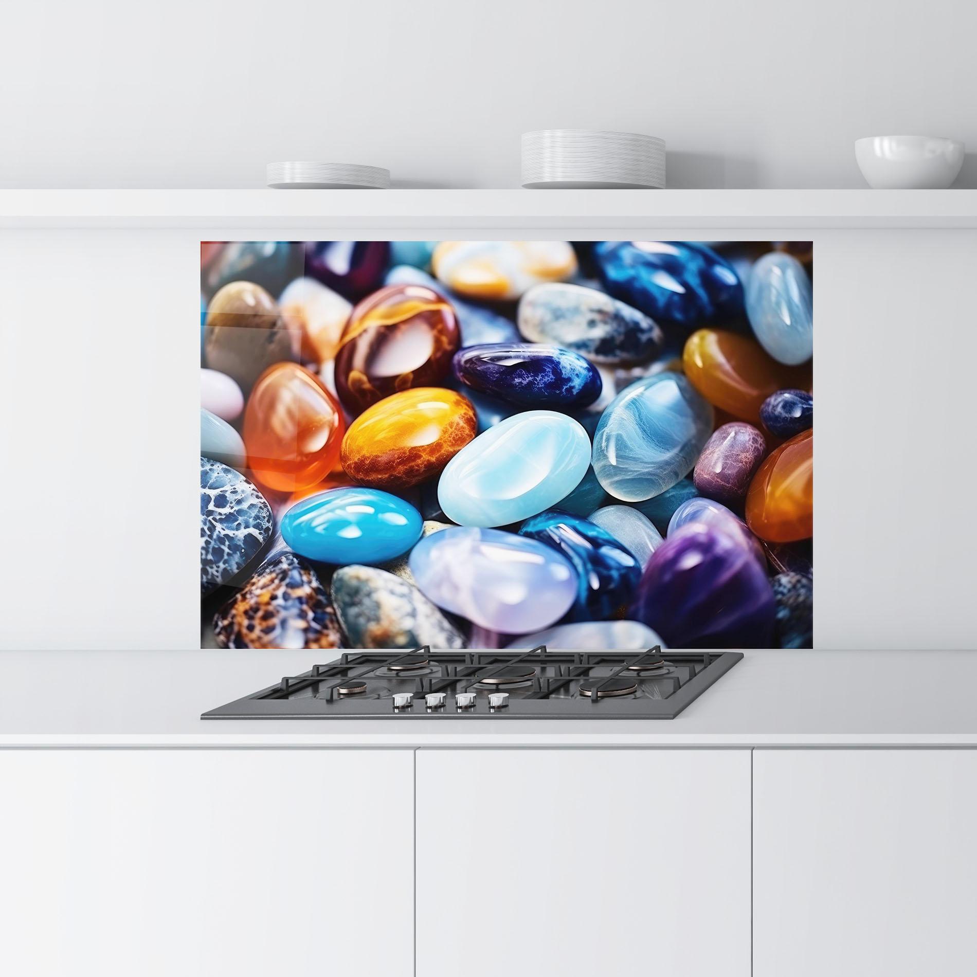 Küchenrückwand Glas Precious Gemstones mockup 9