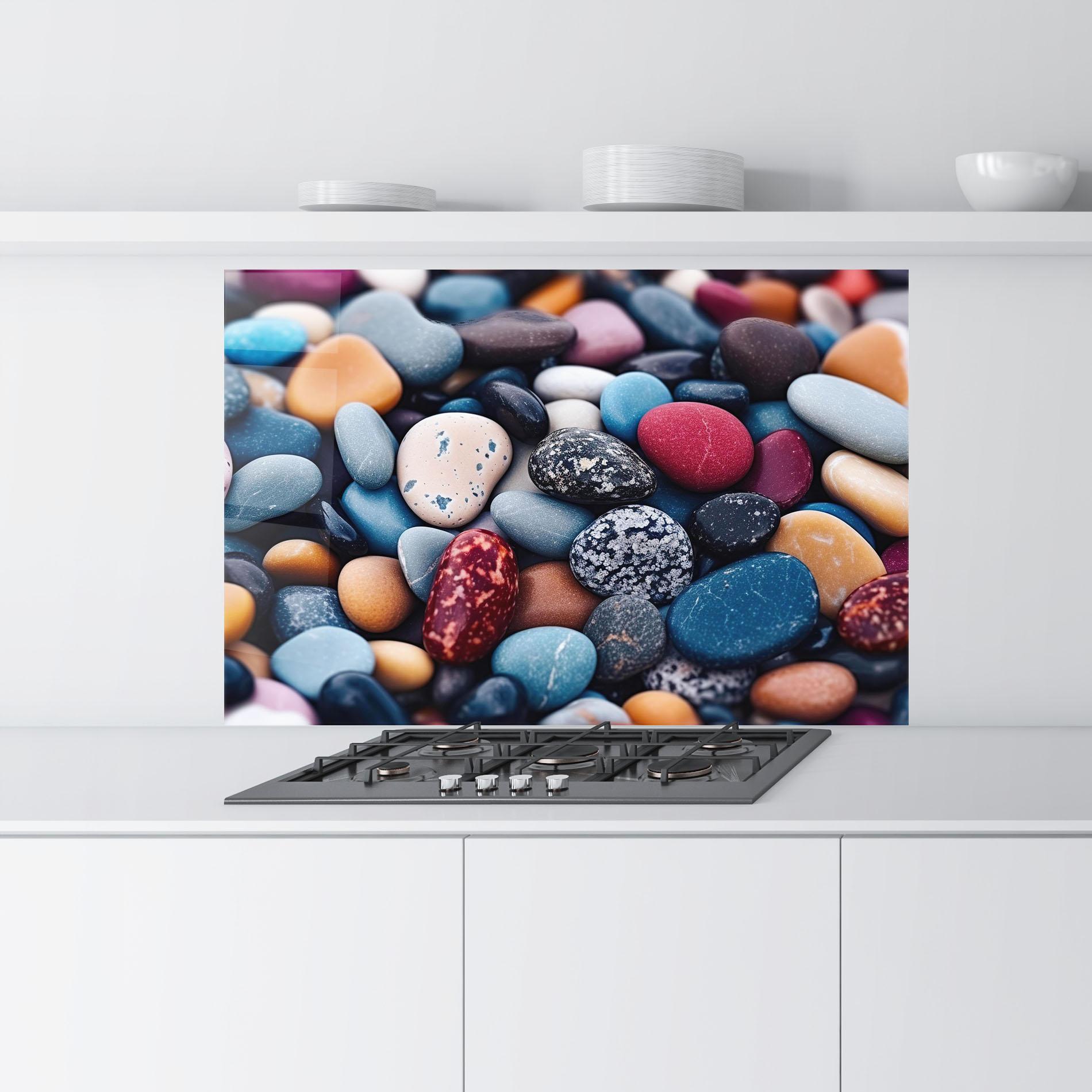Küchenrückwand Glas Small Sea Stone mockup 9