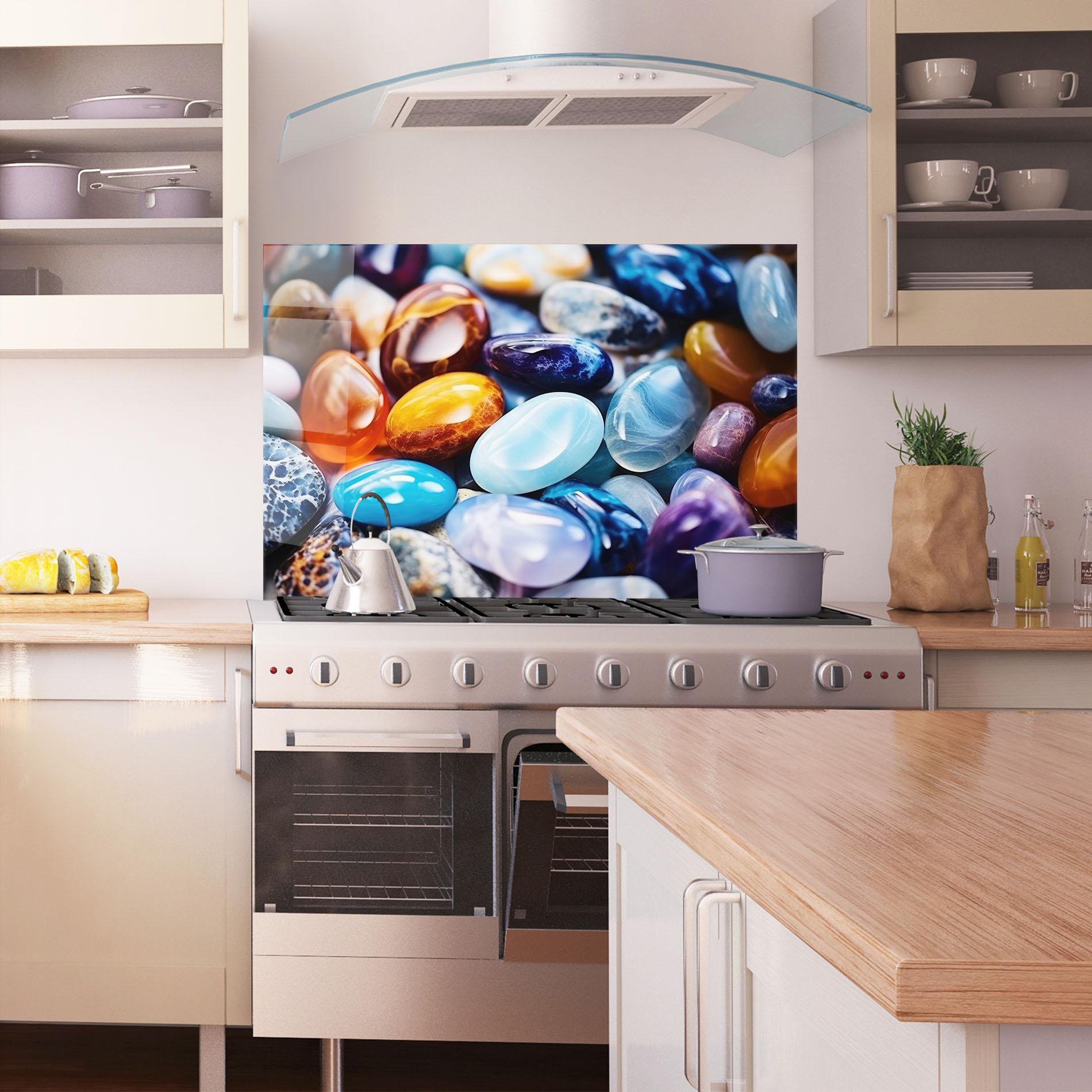 Küchenrückwand Glas Precious Gemstones mockup 1