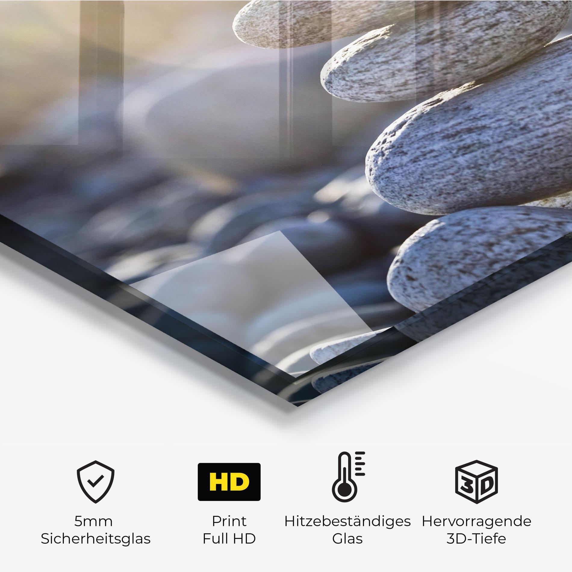 Küchenrückwand Glas Closeup Shot Rocks mockup 2