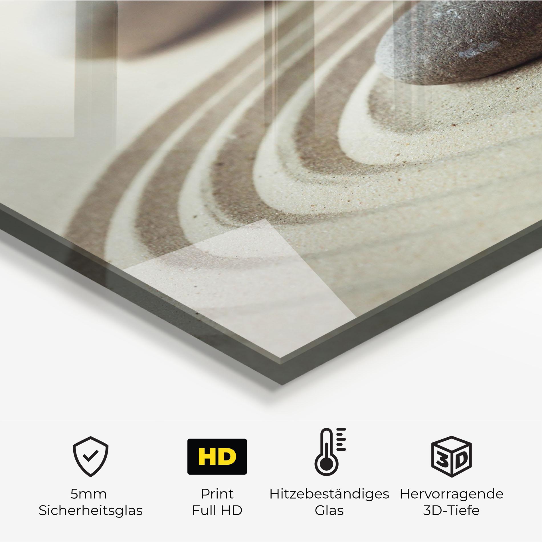 Küchenrückwand Glas Cream Sand Stones mockup 2