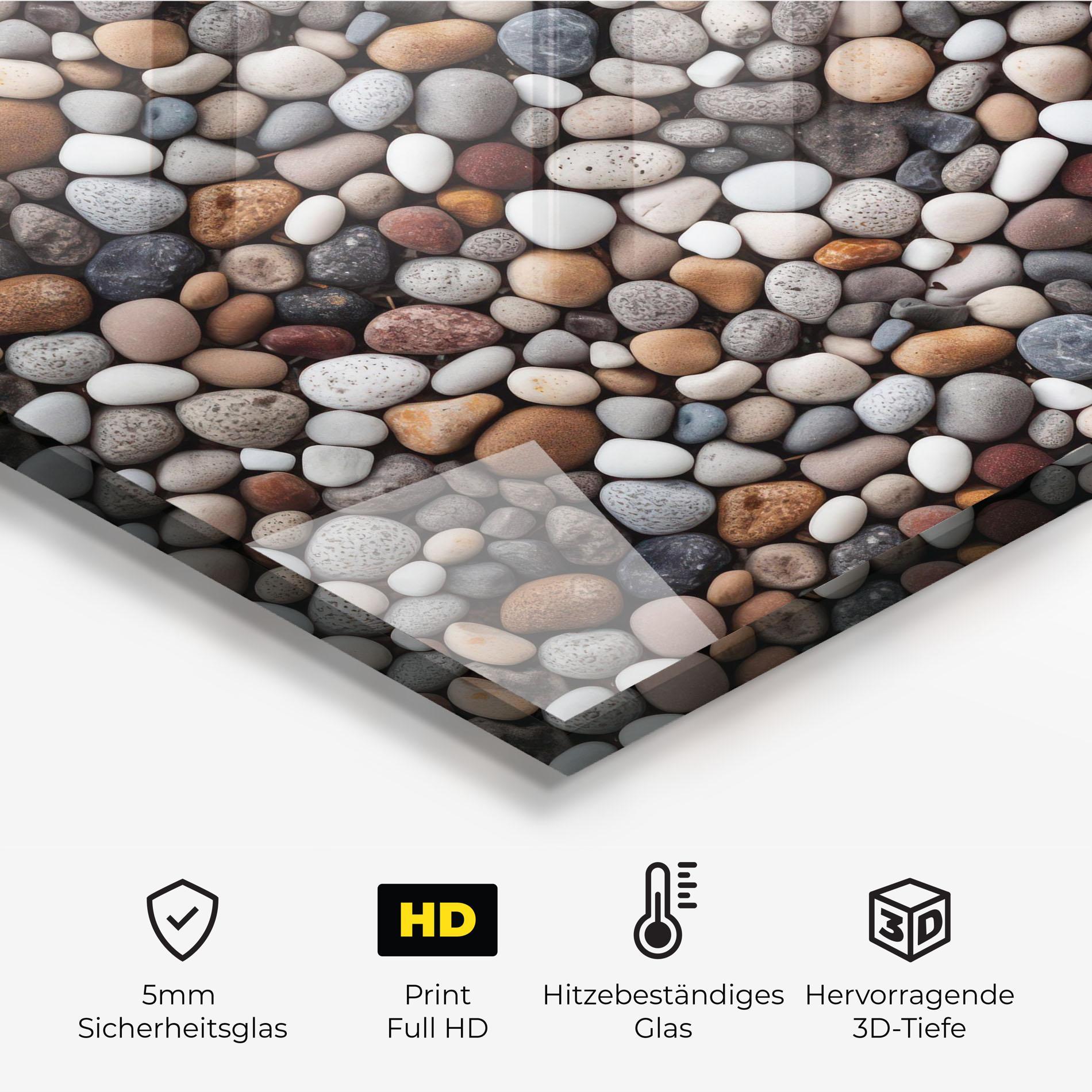 Küchenrückwand Glas Cream White Rocks mockup 2