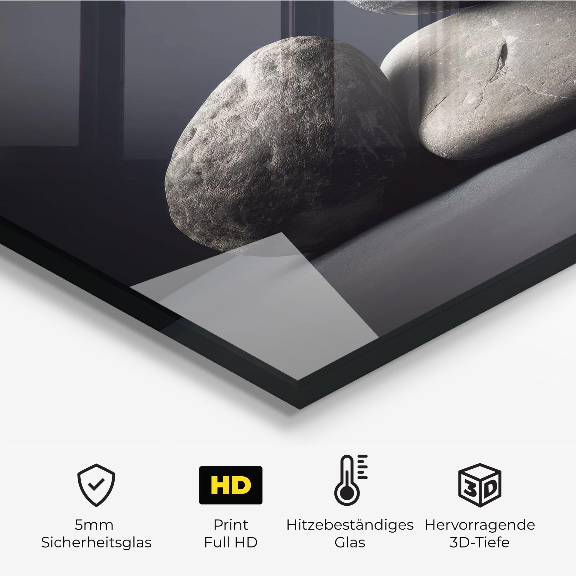 Küchenrückwand Glas Grey Stone mockup 2