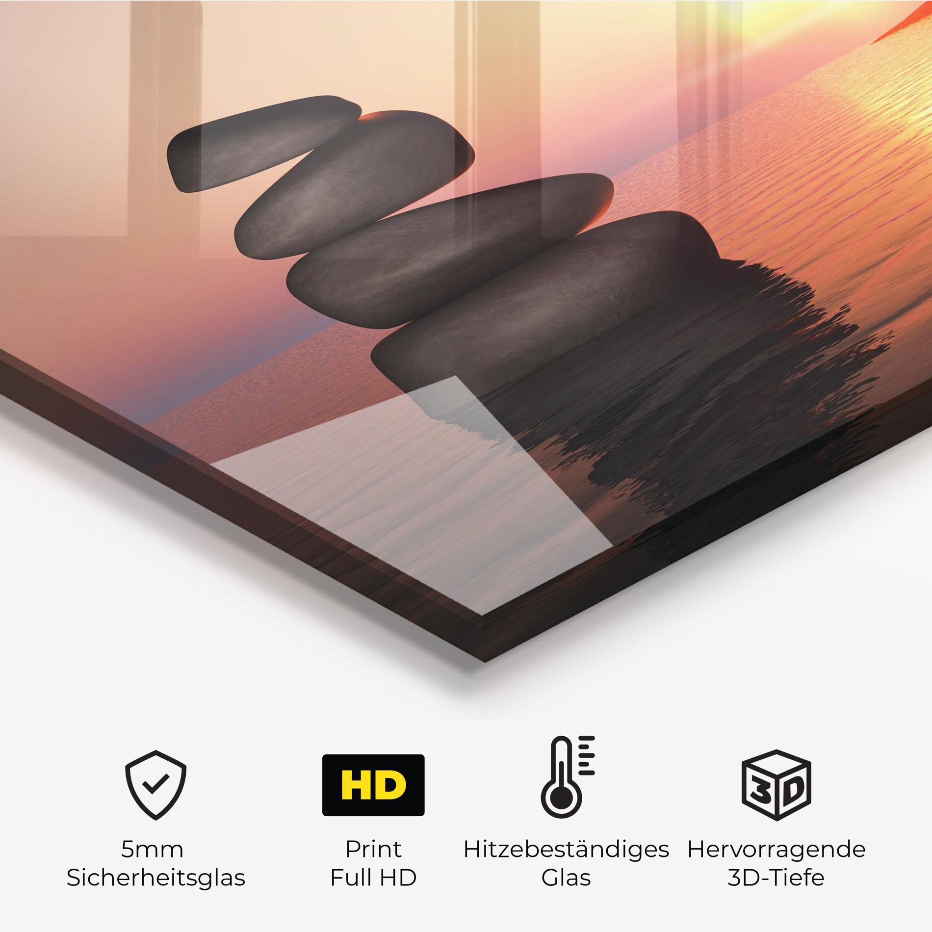 Küchenrückwand Glas Peace And Sunset mockup 2