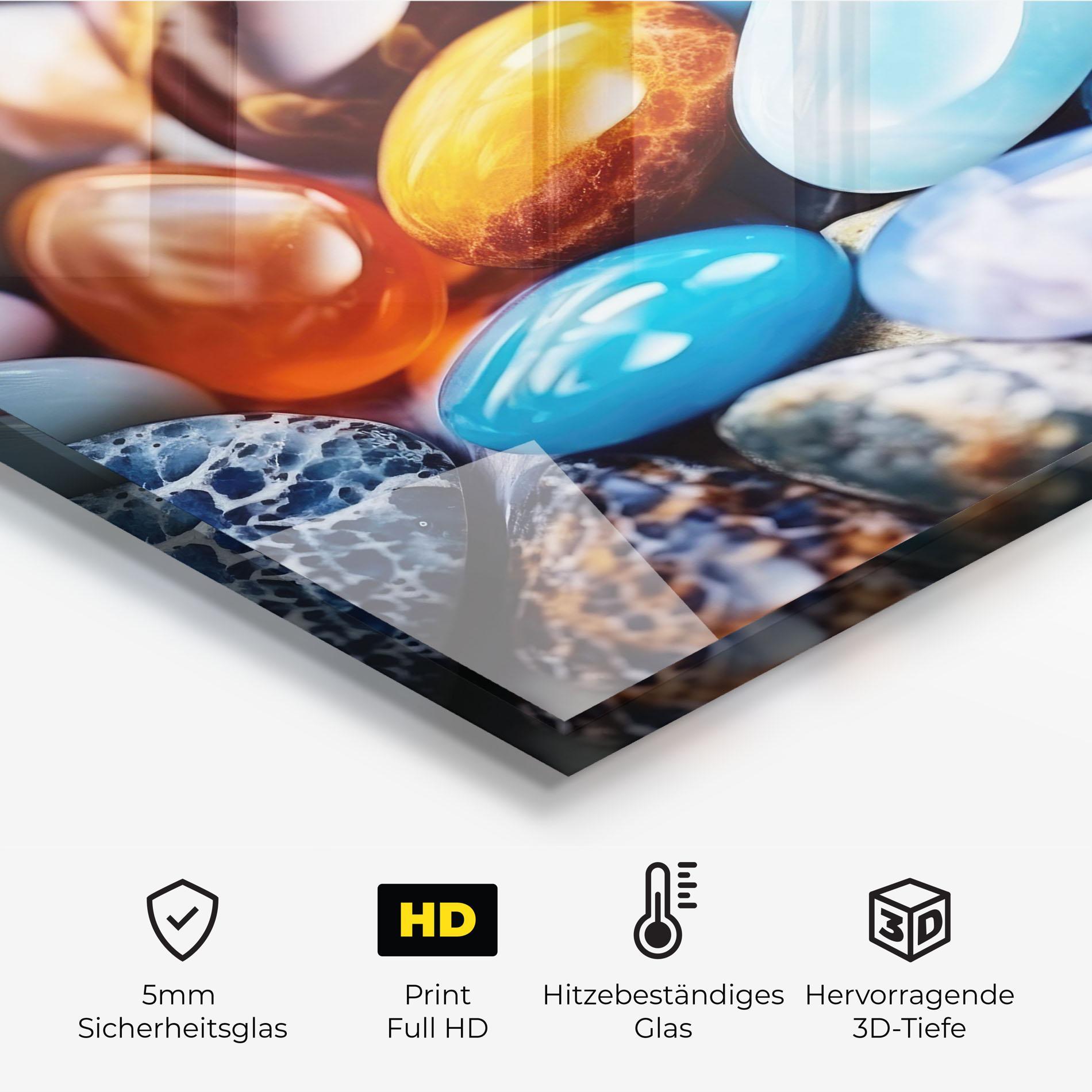 Küchenrückwand Glas Precious Gemstones mockup 2