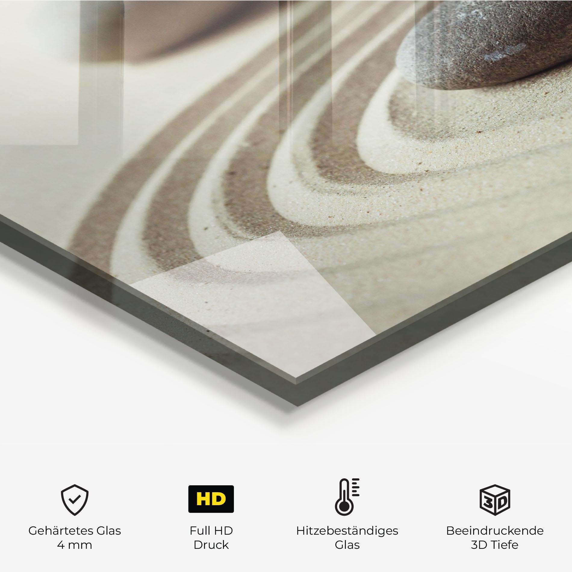 Küchenrückwand Glas Cream Sand Stones mockup 2