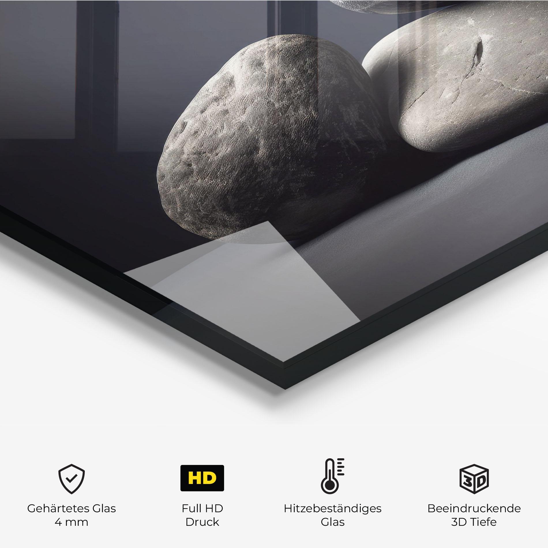 Küchenrückwand Glas Grey Stone mockup 2