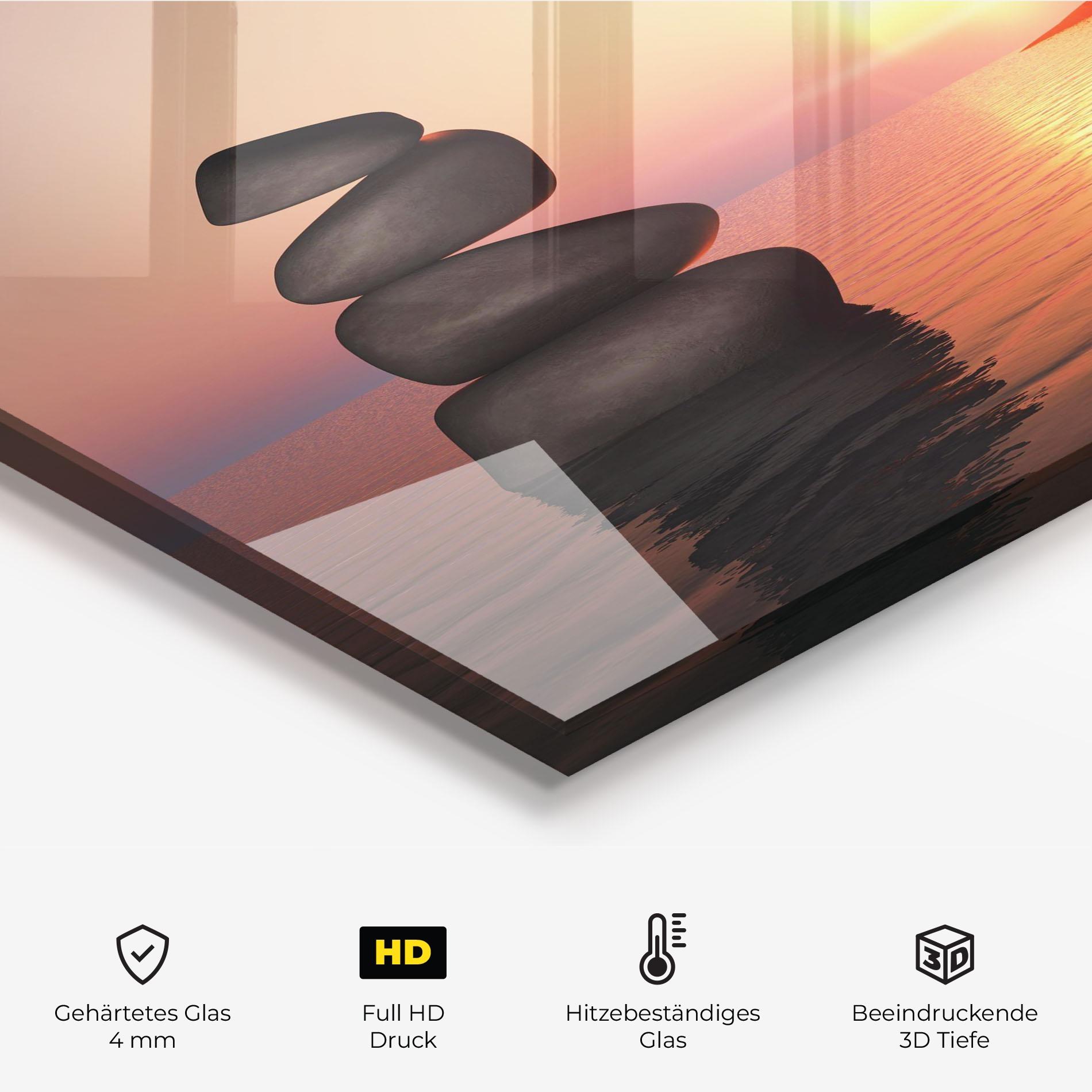 Küchenrückwand Glas Peace And Sunset mockup 2