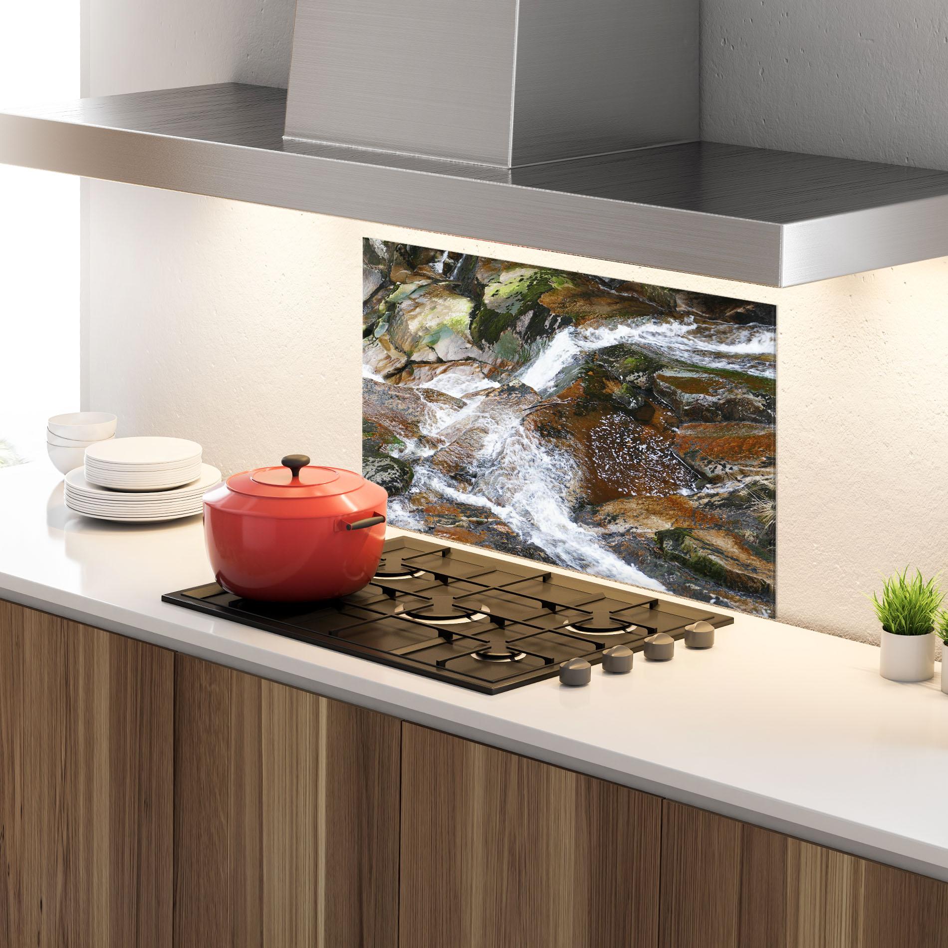 Küchenrückwand Glas Forest Peace mockup 4