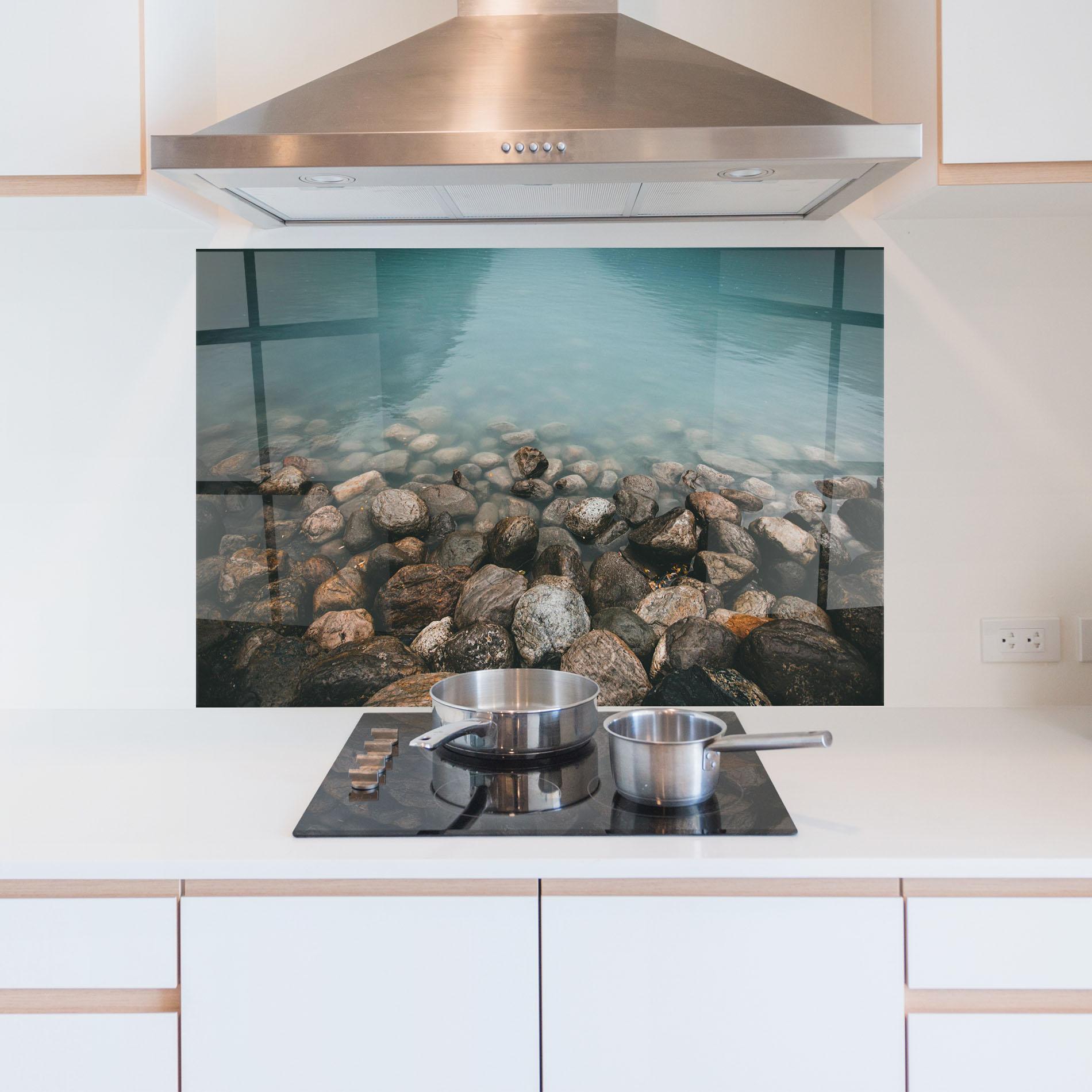 Küchenrückwand Glas Canada Stones mockup 5