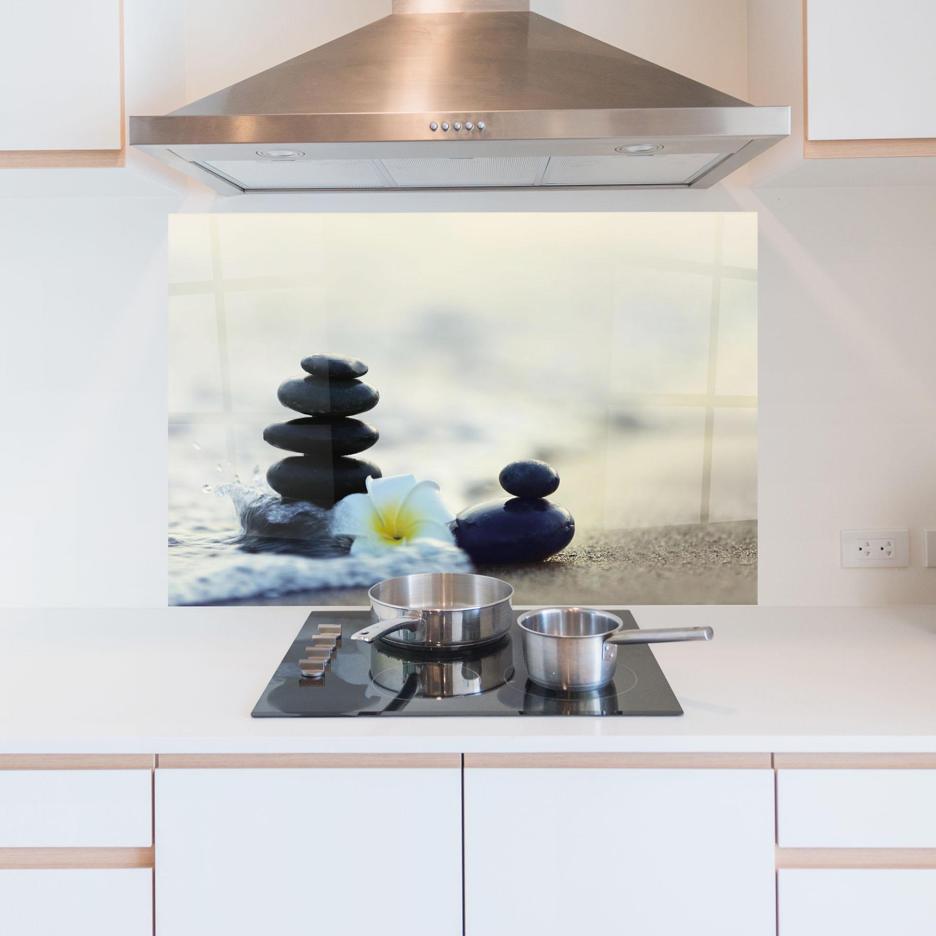 Küchenrückwand Glas Flower Sea Flower mockup 5