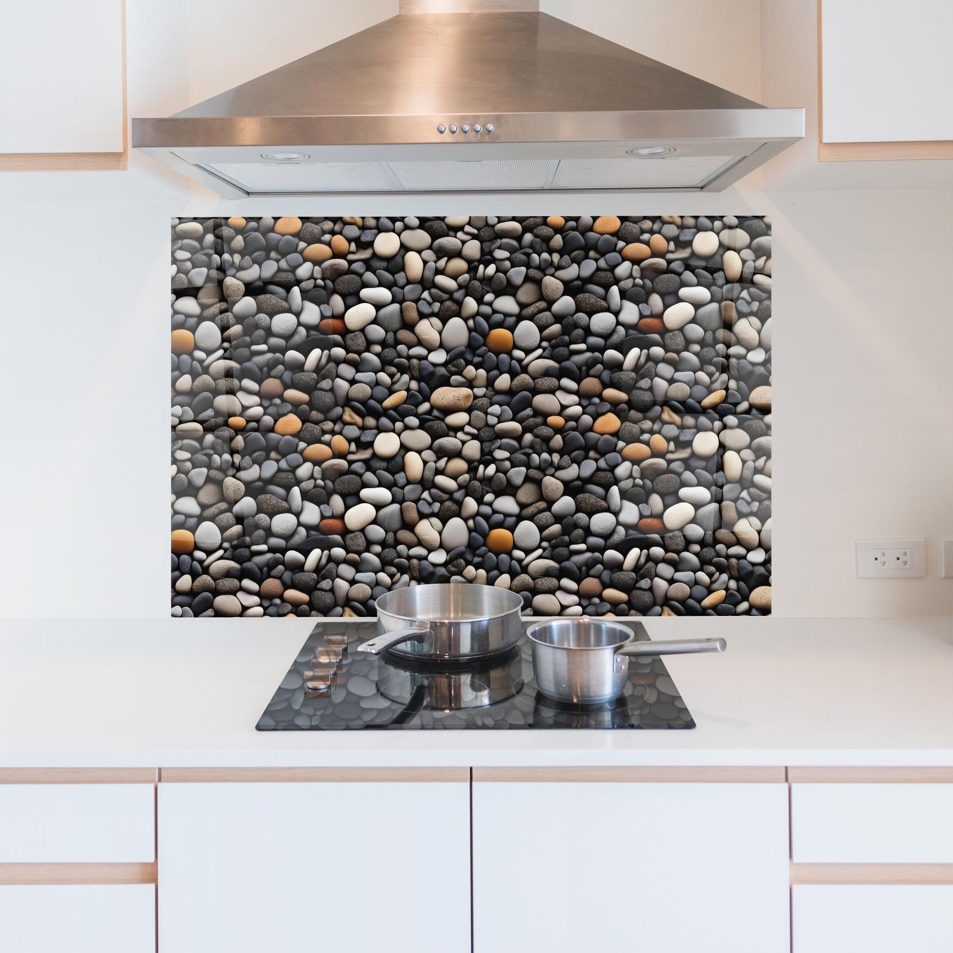 Küchenrückwand Glas Sea Rocks Color mockup 5