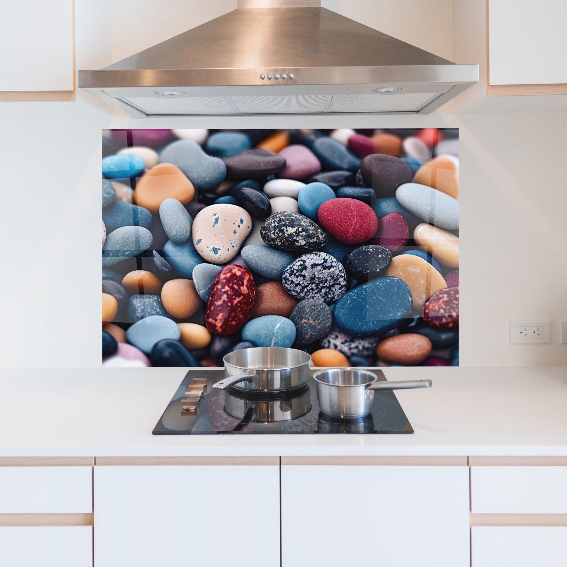 Küchenrückwand Glas Small Sea Stone mockup 5