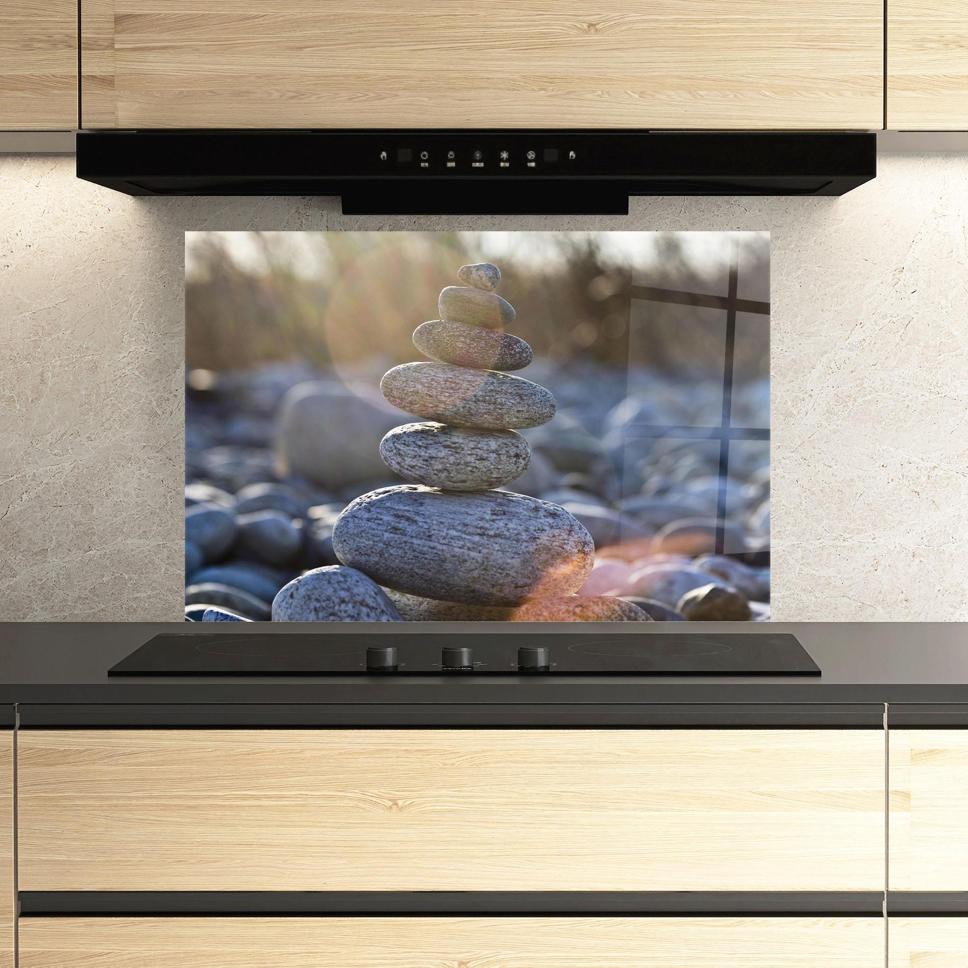 Küchenrückwand Glas Closeup Shot Rocks mockup 3