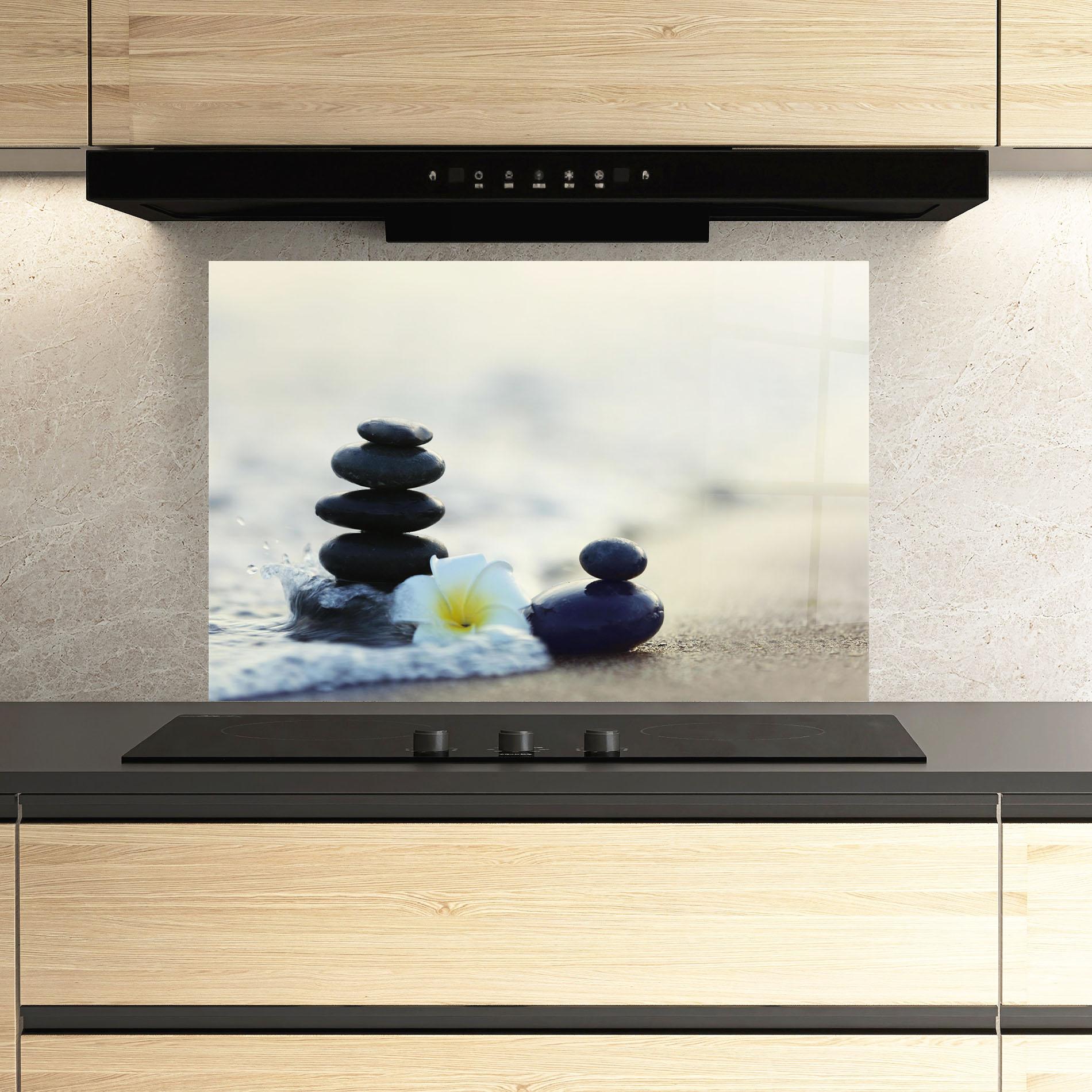 Küchenrückwand Glas Flower Sea Flower mockup 3