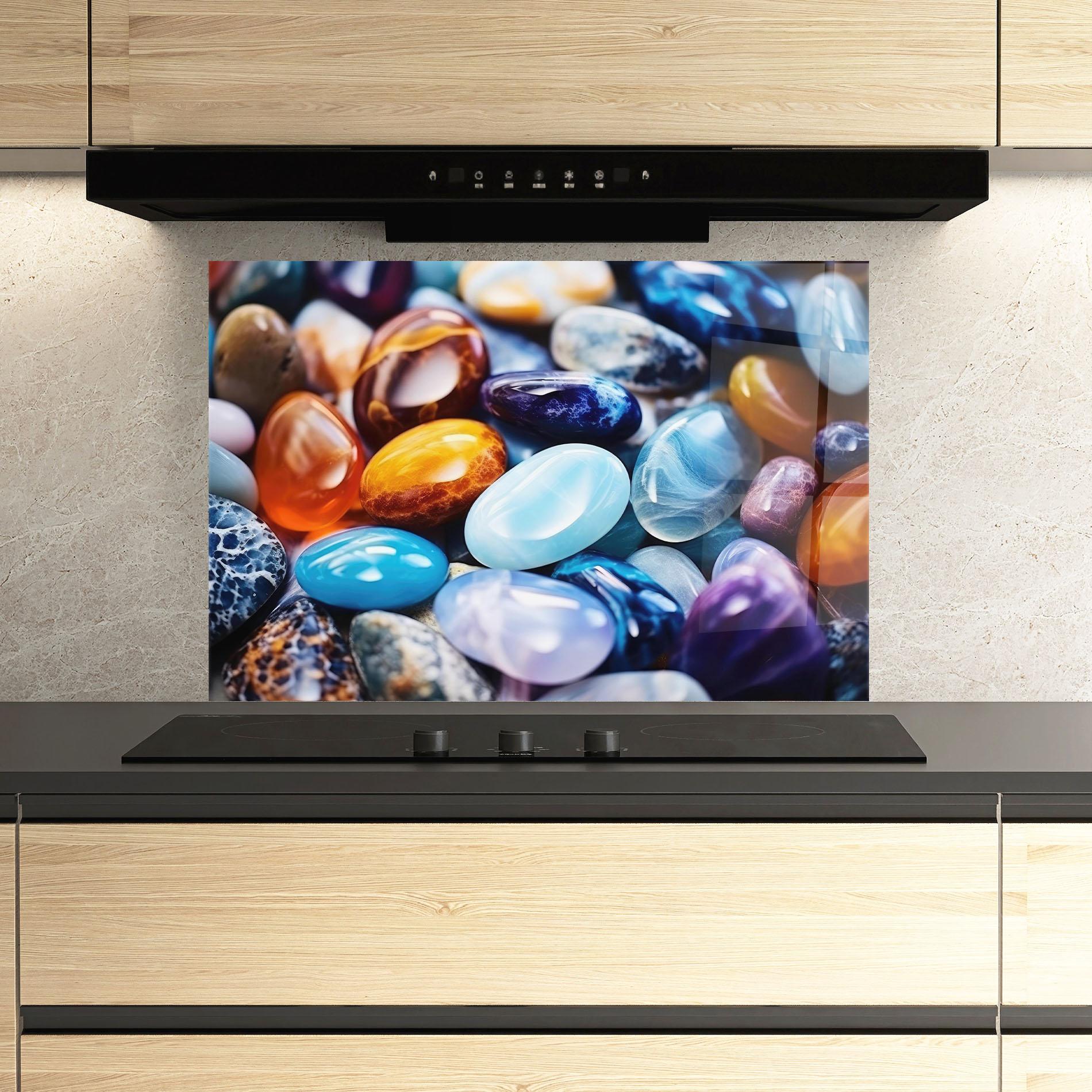 Küchenrückwand Glas Precious Gemstones mockup 3