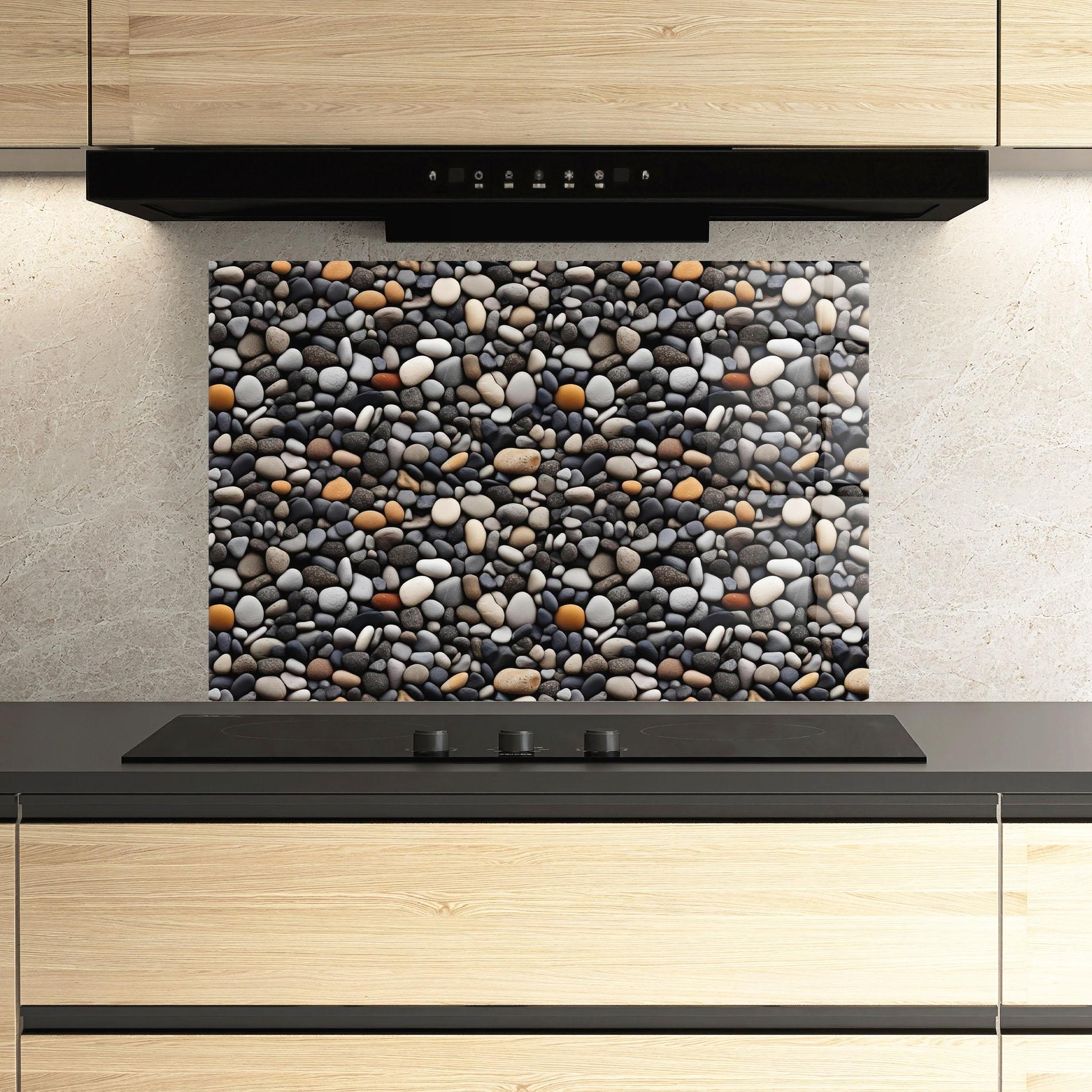 Küchenrückwand Glas Sea Rocks Color mockup 3