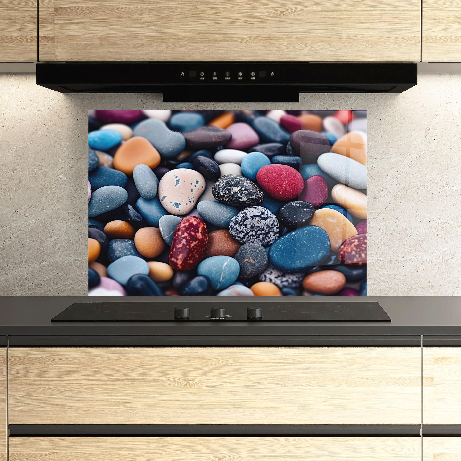 Küchenrückwand Glas Small Sea Stone mockup 3