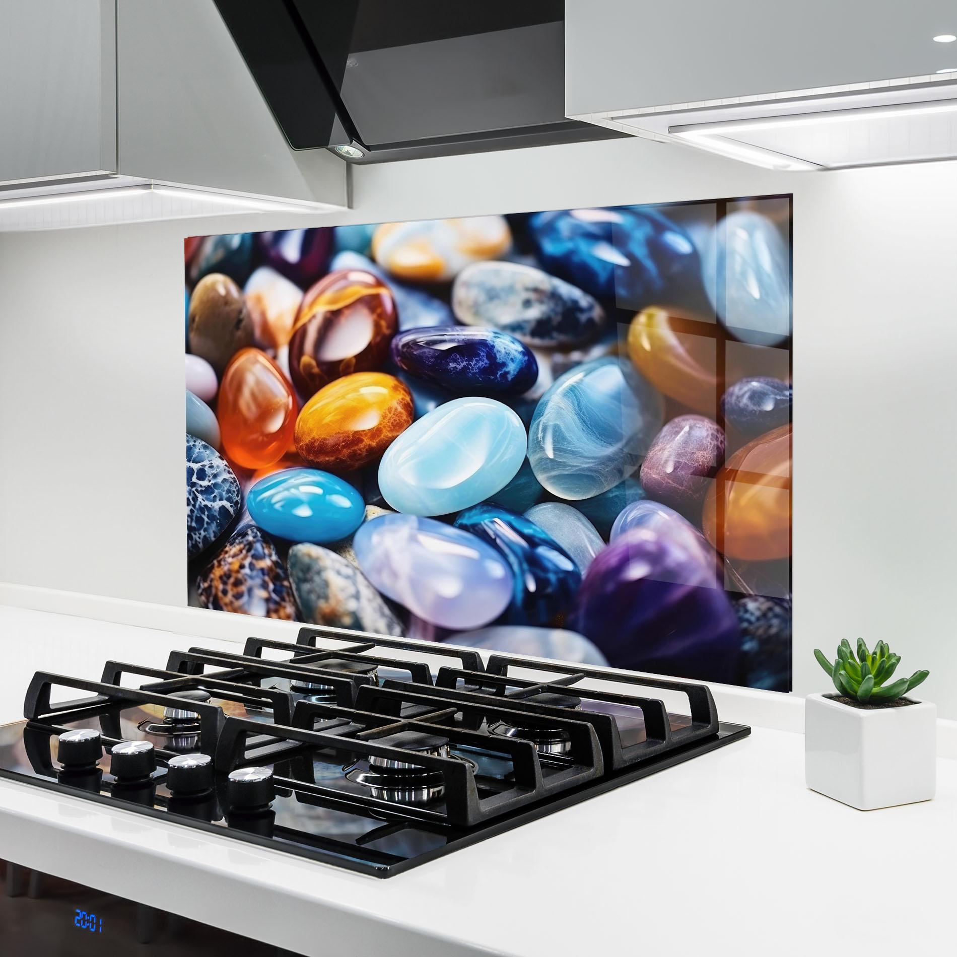 Küchenrückwand Glas Precious Gemstones mockup 6