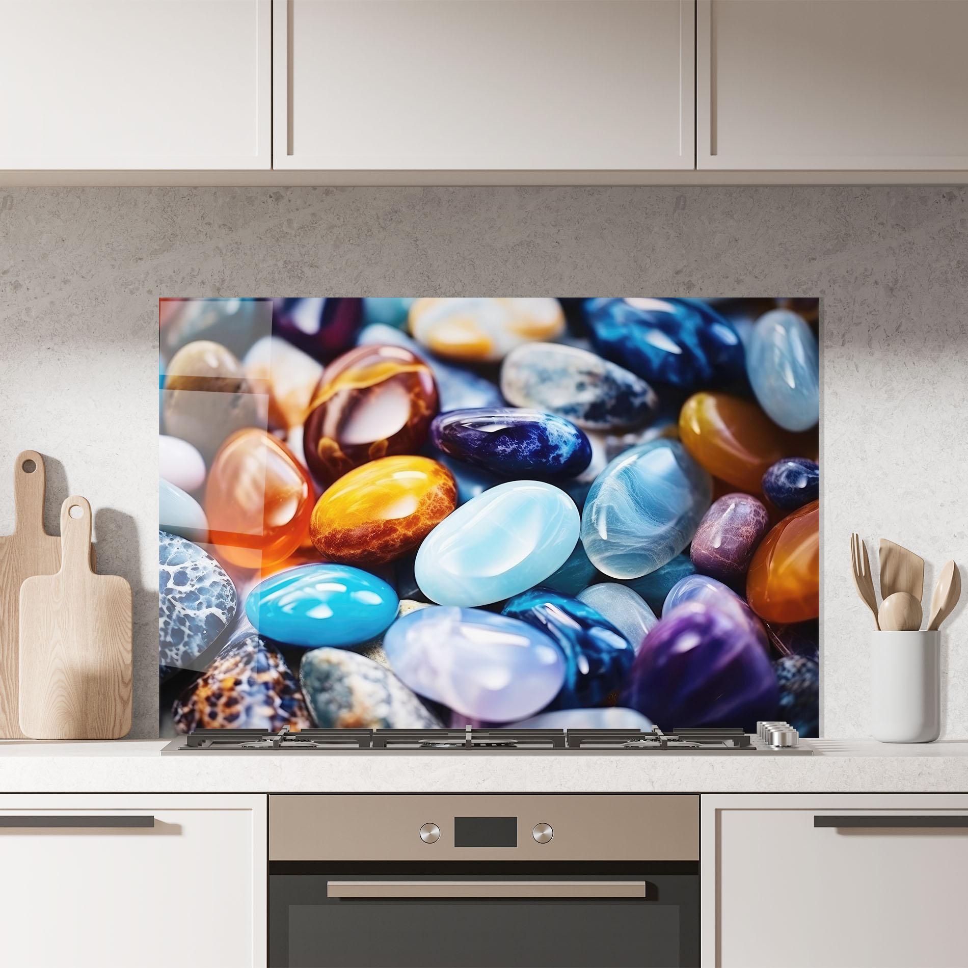 Küchenrückwand Glas Precious Gemstones mockup 7