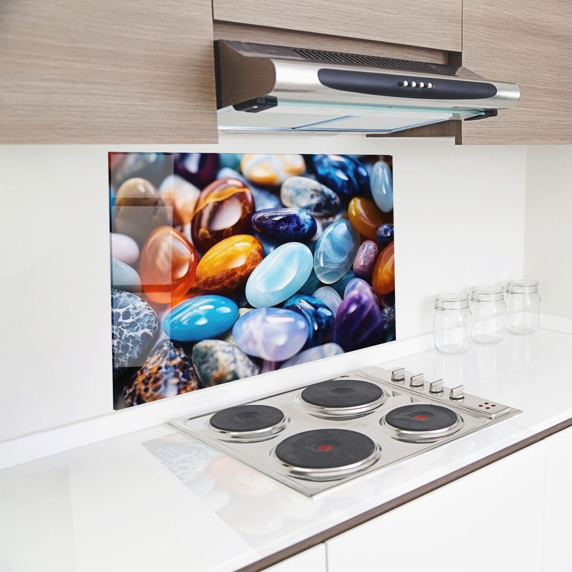 Küchenrückwand Glas Precious Gemstones mockup 8