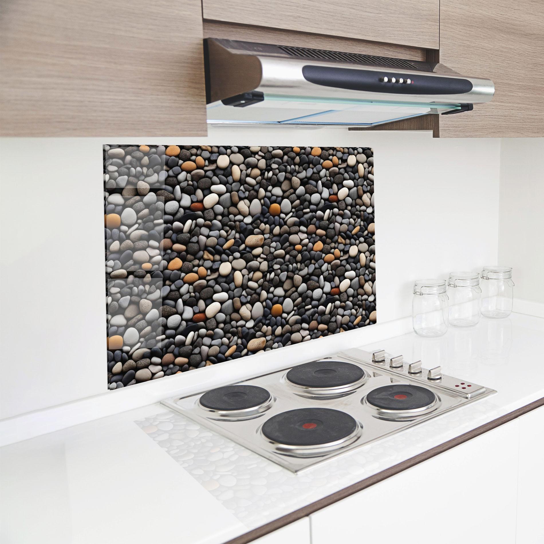 Küchenrückwand Glas Sea Rocks Color mockup 8