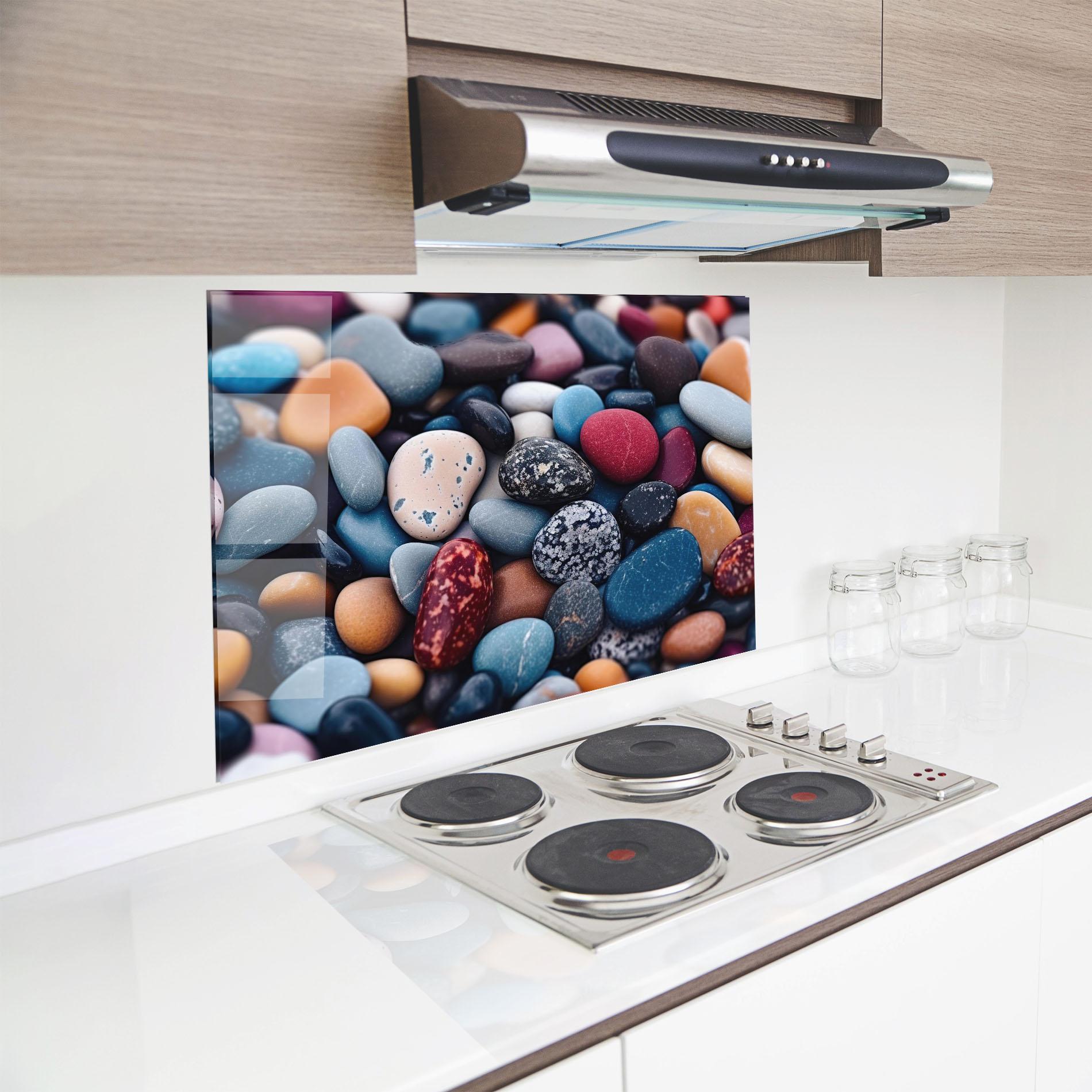Küchenrückwand Glas Small Sea Stone mockup 8