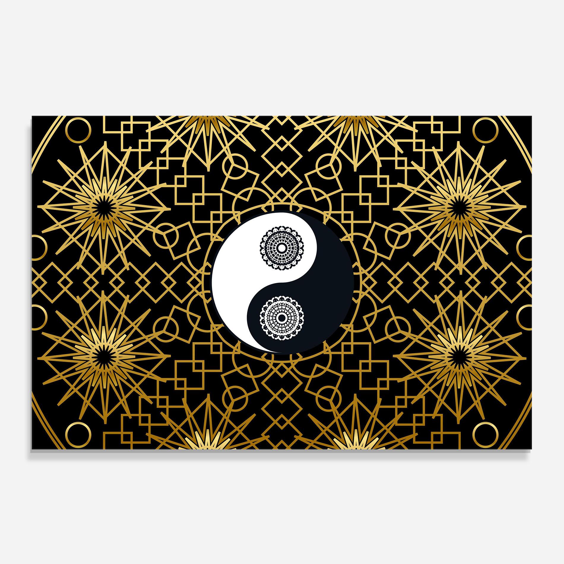 Küchenrückwand Glas Meditation Yin Yang mockup 0